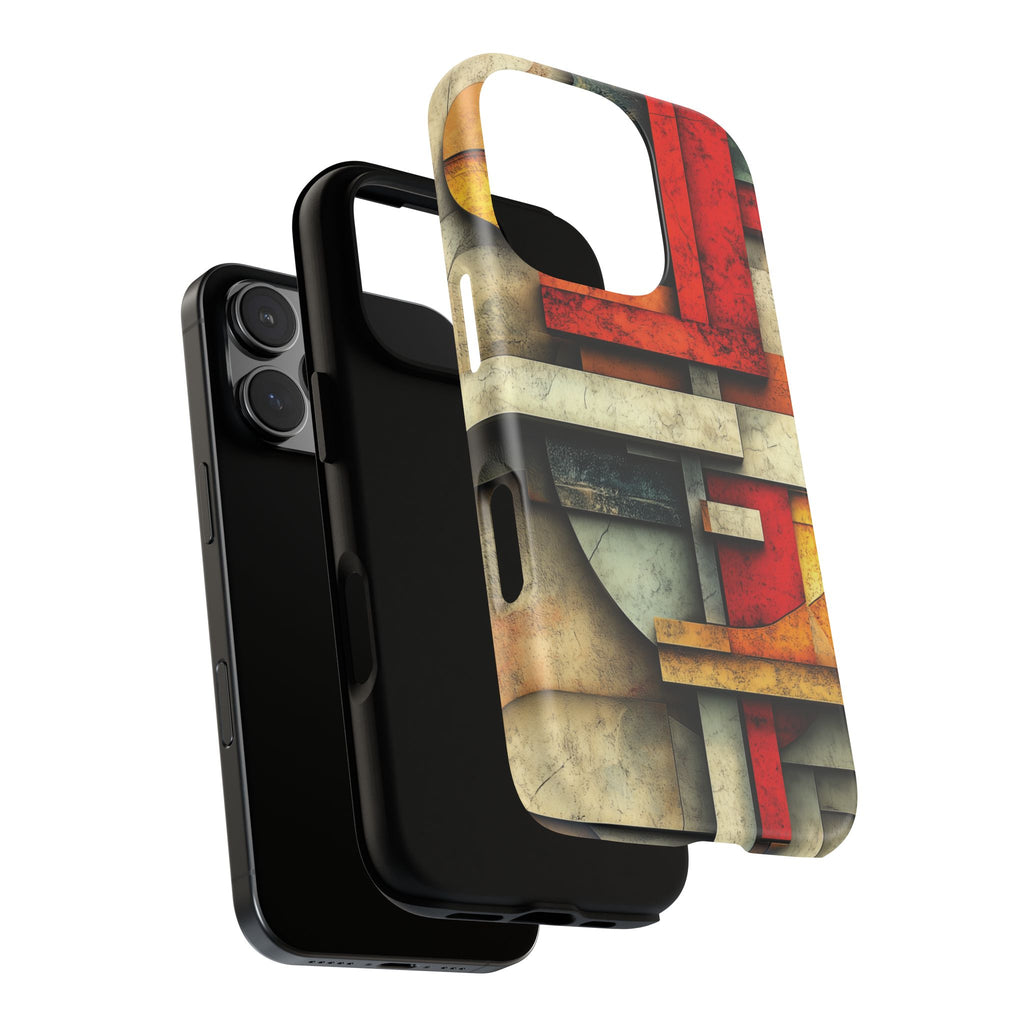 Red Prairie Style Frank Lloyd Wright Usonian Phone Case Geometric Stained Glass Art Deco Marble Gold 13 14 15 16 iPhone Pro Max Galaxy Pixel