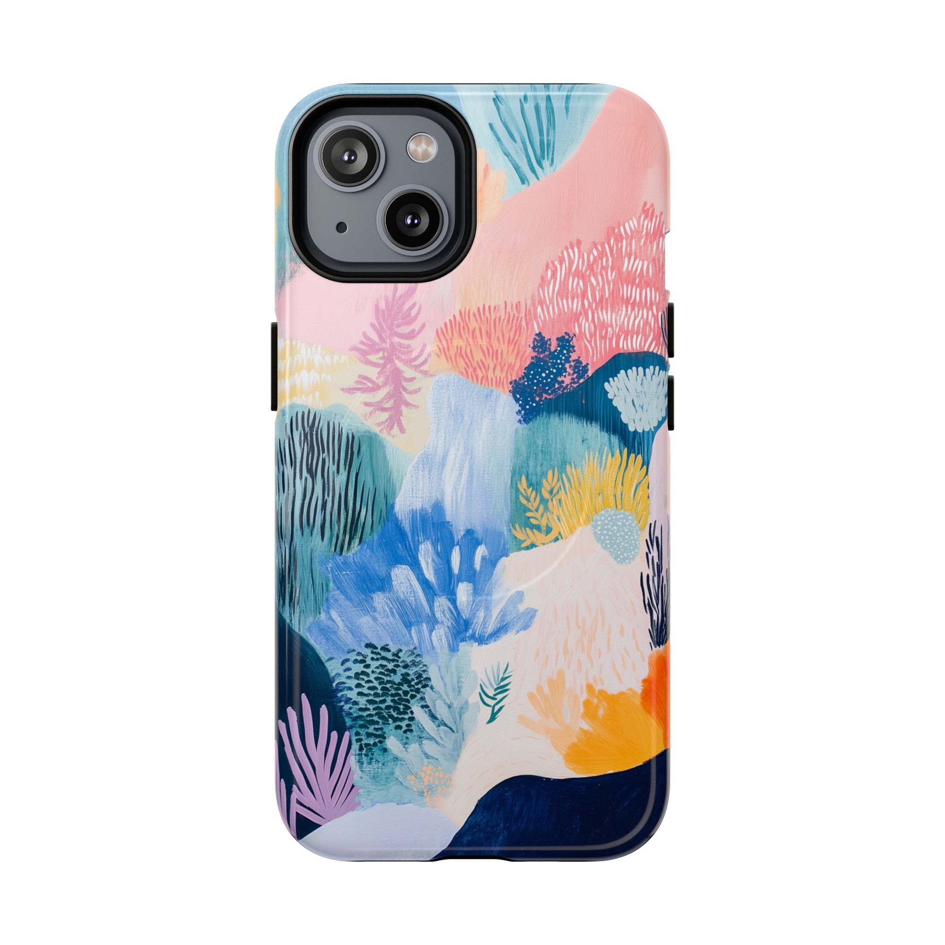 Cottagecore Coral Reef Pastel Abstract Art Magsafe Field Landscape  Floral Nature Hand Painted Artistic iPhone 14 15 16 Pro Max Plus