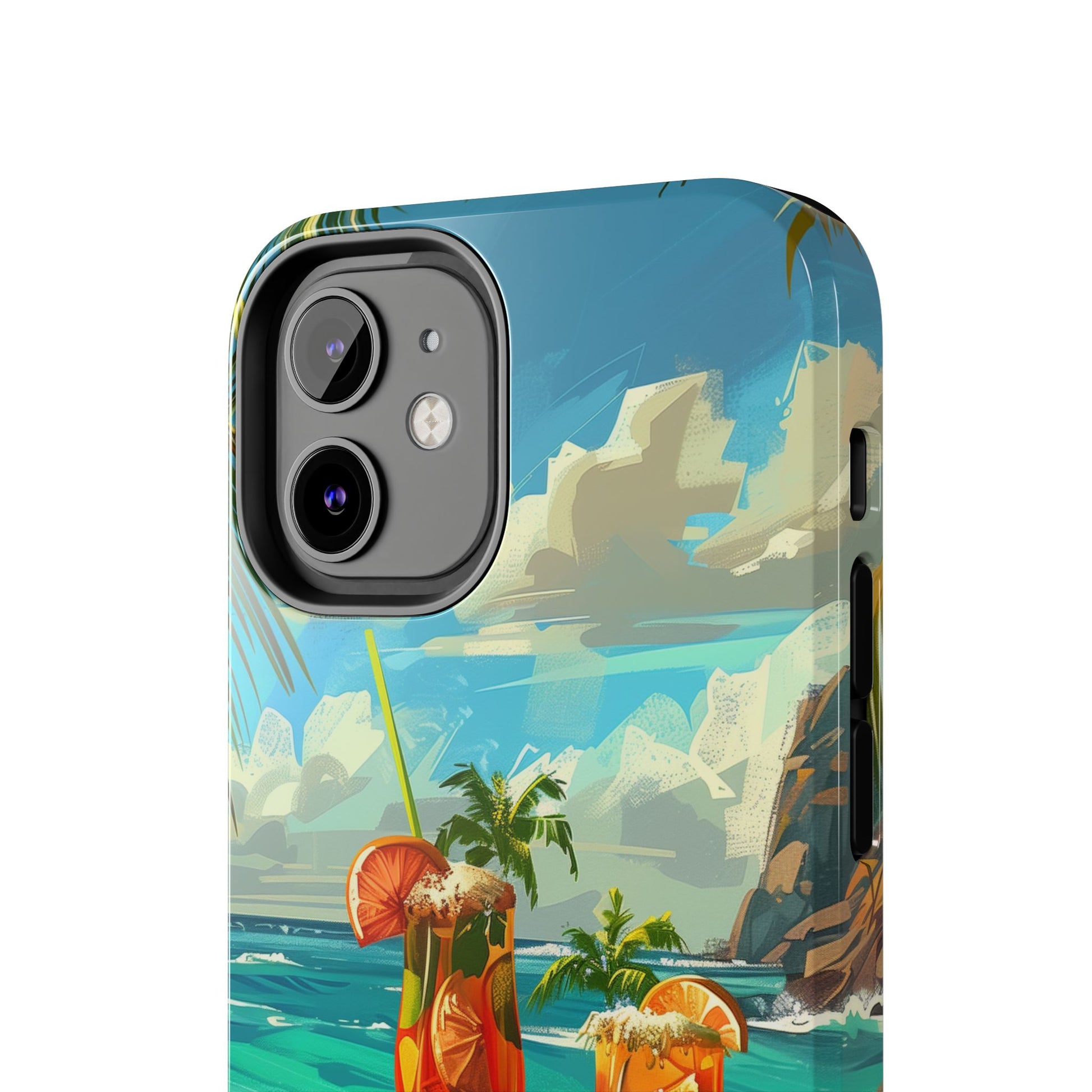 Retro Beach Scene Phone Case, Vintage Tropical Ocean iPhone Case, Summer Beach Phone Cover for iPhone, iphone 15 pro max