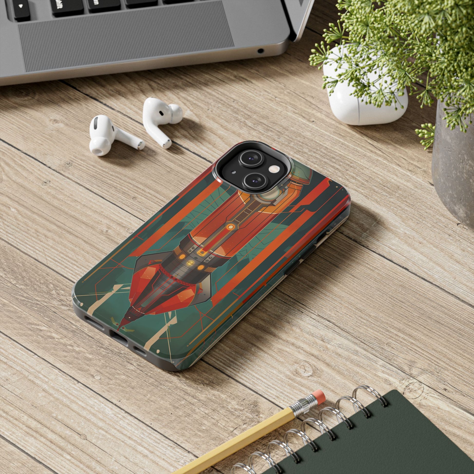 Art Deco Rocket Phone Case - Vintage Inspired Design - Stylish Protective Cover - Unique Tech Accessory