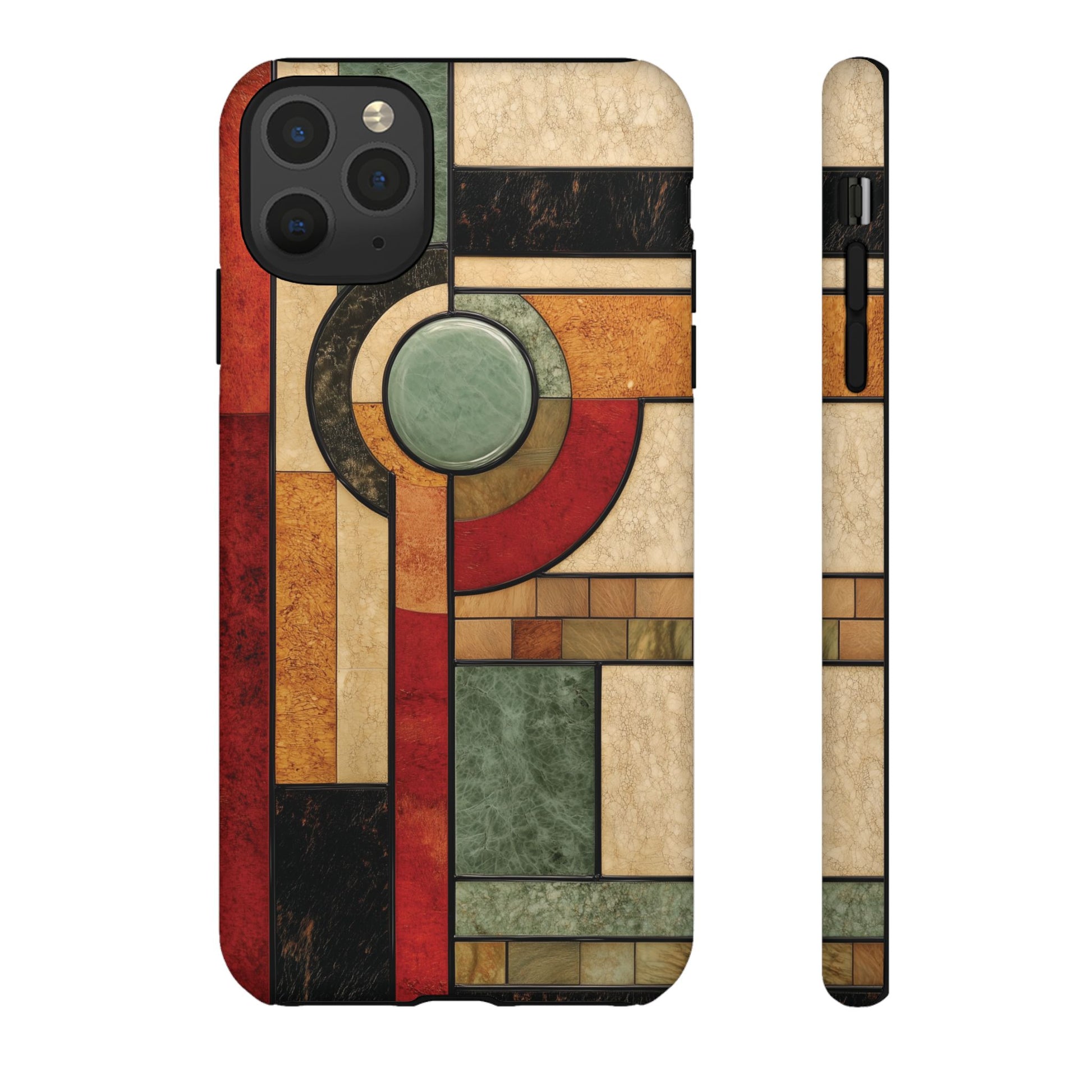 Stone Prairie Frank Lloyd Wright Usonian Phone Case Geometric Stained Glass Art Deco Marble Gold 13 14 15 16 iPhone Pro Max Galaxy Pixel