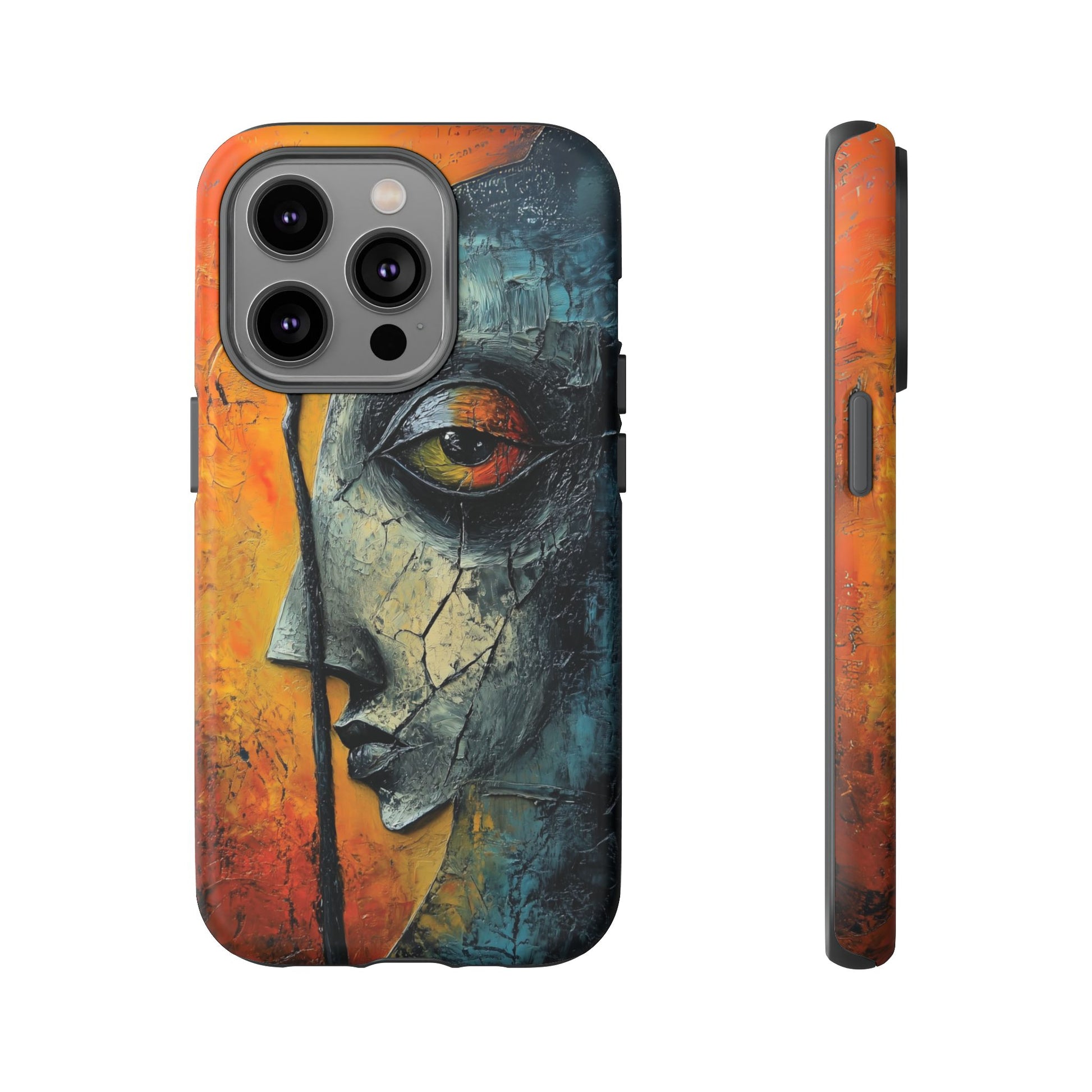Surrealist Art Phone Case Salvador Dali Style Face Tough Case Unique Artistic 3D Textured Look Surrealism Gift Art iPhone 13 14 15 16