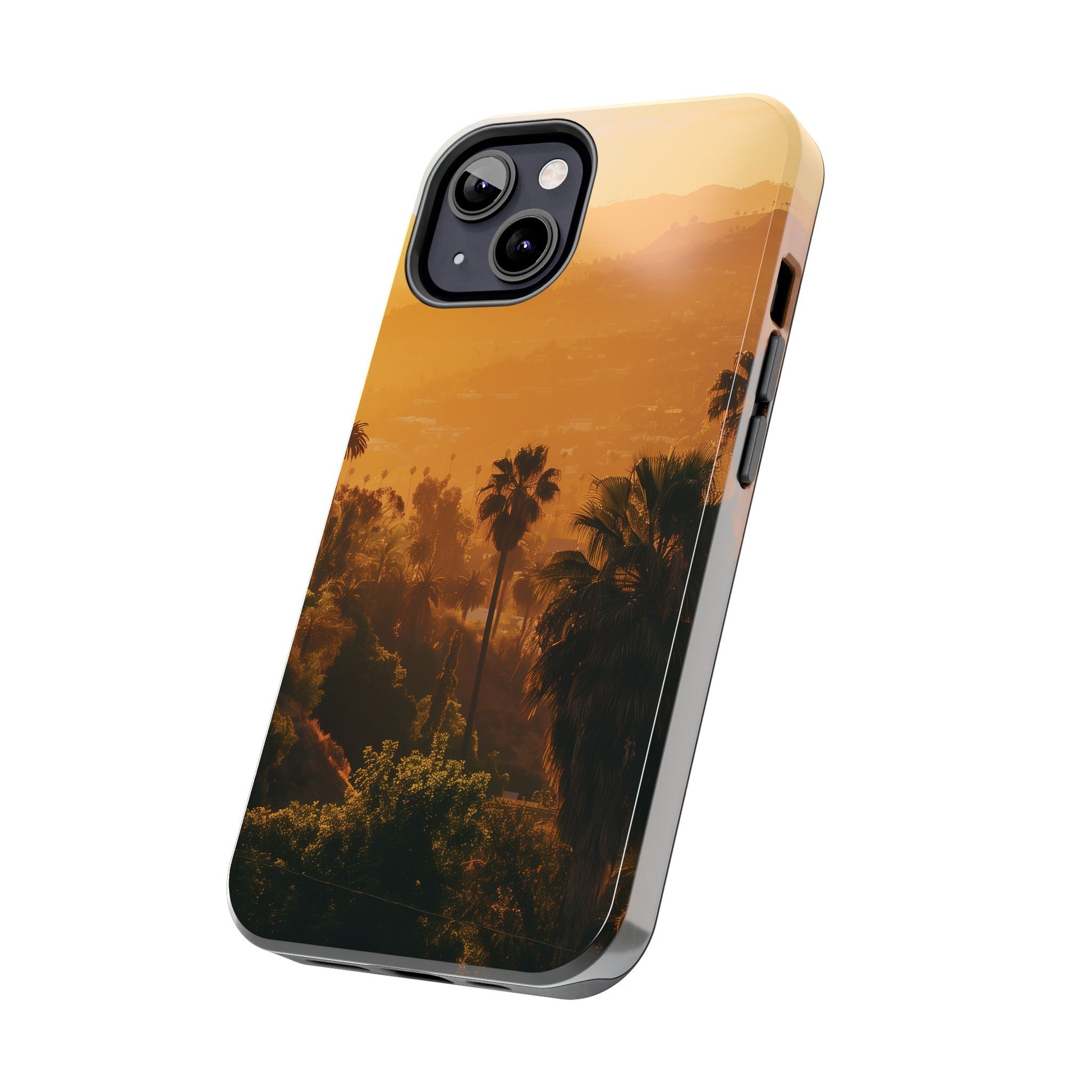 Los Angeles Sunset iPhone Case, Golden Hour Scenic View, Hollywood Hills Sunset Phone Case, Palm Trees Phone Case, iphone 15 pro max case