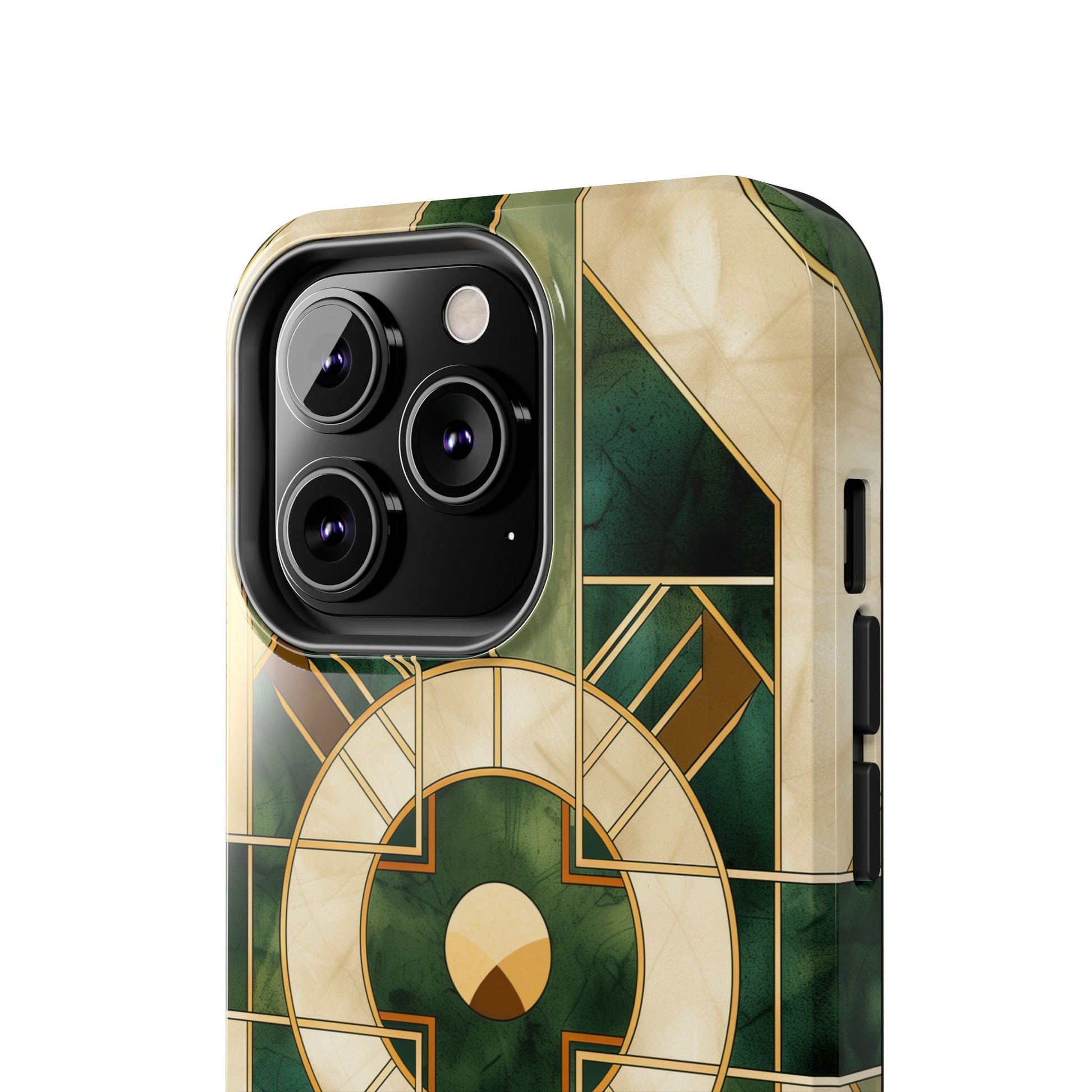 Green Frank Lloyd Wright Inspired Phone Case - Geometric Elegance for iPhone Models