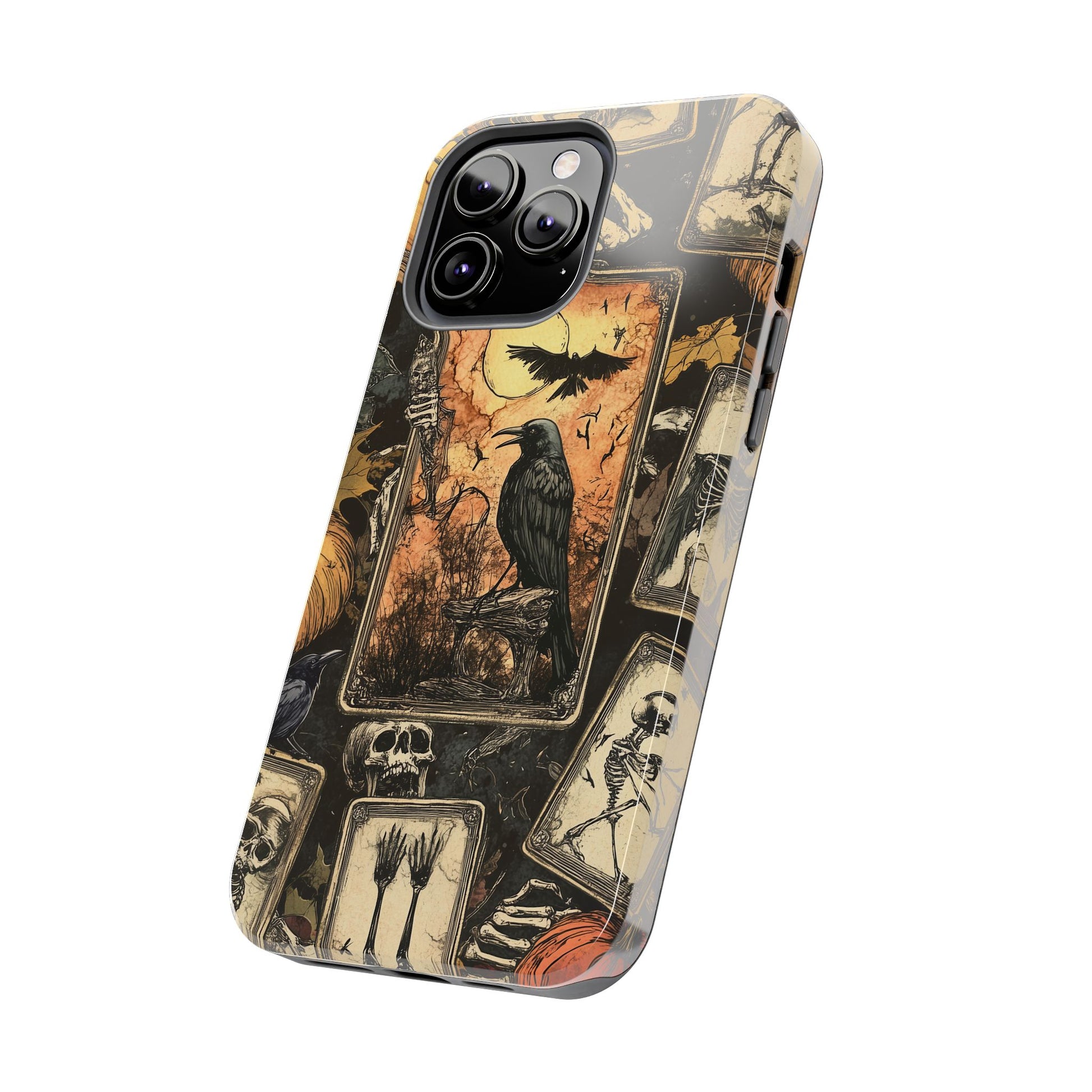 Mystical Phone Case Psychic Tarot The Crow Dark Academia Halloween Gothic Phone Case Street iPhone 15 Pro Max Samsung Galaxy B