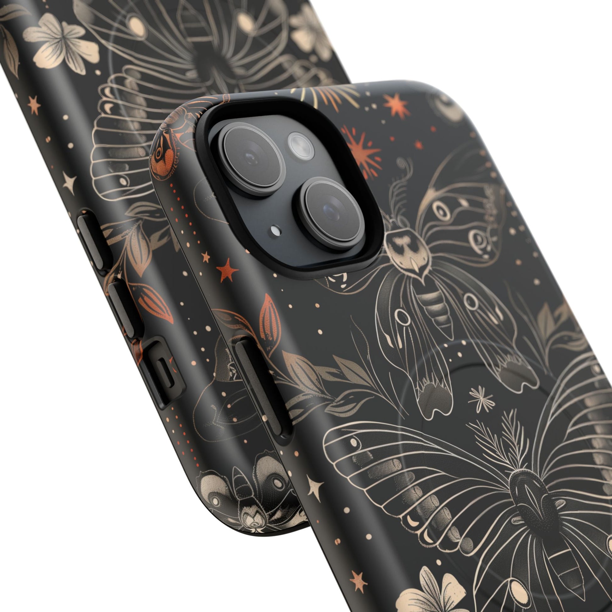 Celestial Dark Academia Phone Case Magical Moth Vintage Witchcraft Cover Esoteric Nature Art iPhone 14 15 Pro Max