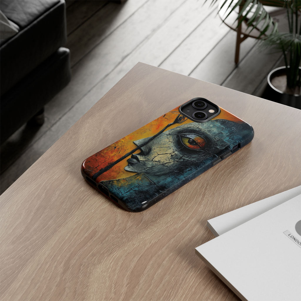 Surrealist Art Phone Case Salvador Dali Style Face Tough Case Unique Artistic 3D Textured Look Surrealism Gift Art iPhone 13 14 15 16
