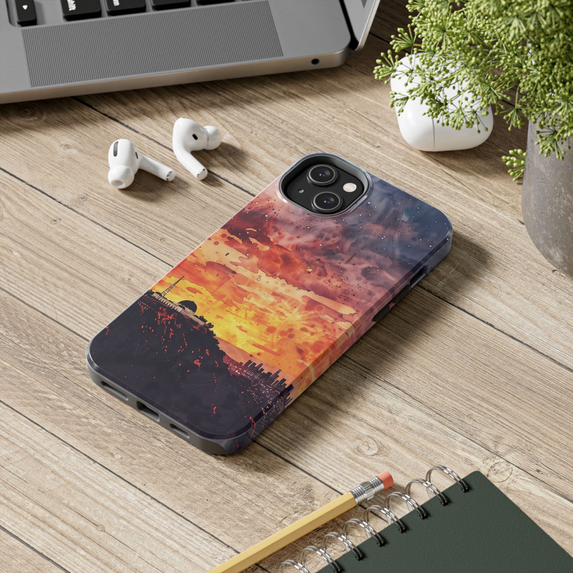 Los Angeles Sunset iPhone Case, Golden Hour Scenic View, Hollywood Hills Sunset Phone Case, Palm Trees Phone Case, iphone 15 pro max case