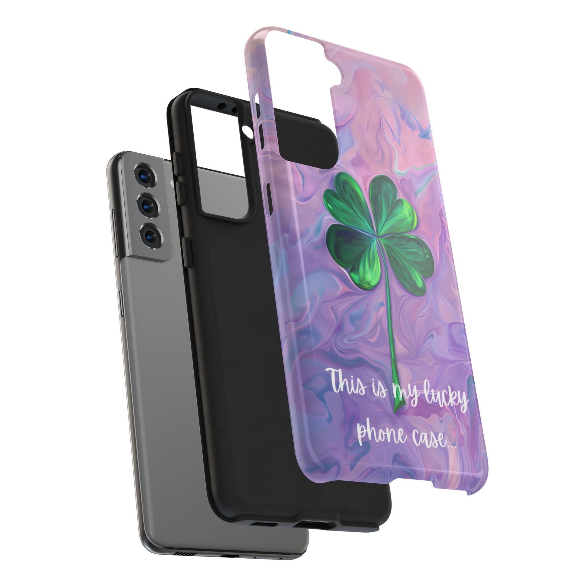 St Patrick's Day Lucky Phone Case Four Leaf Clover Durable Phone Case Good Luck Charm Protective iPhone 13 14 15 16 Pro Max Plus Galaxy