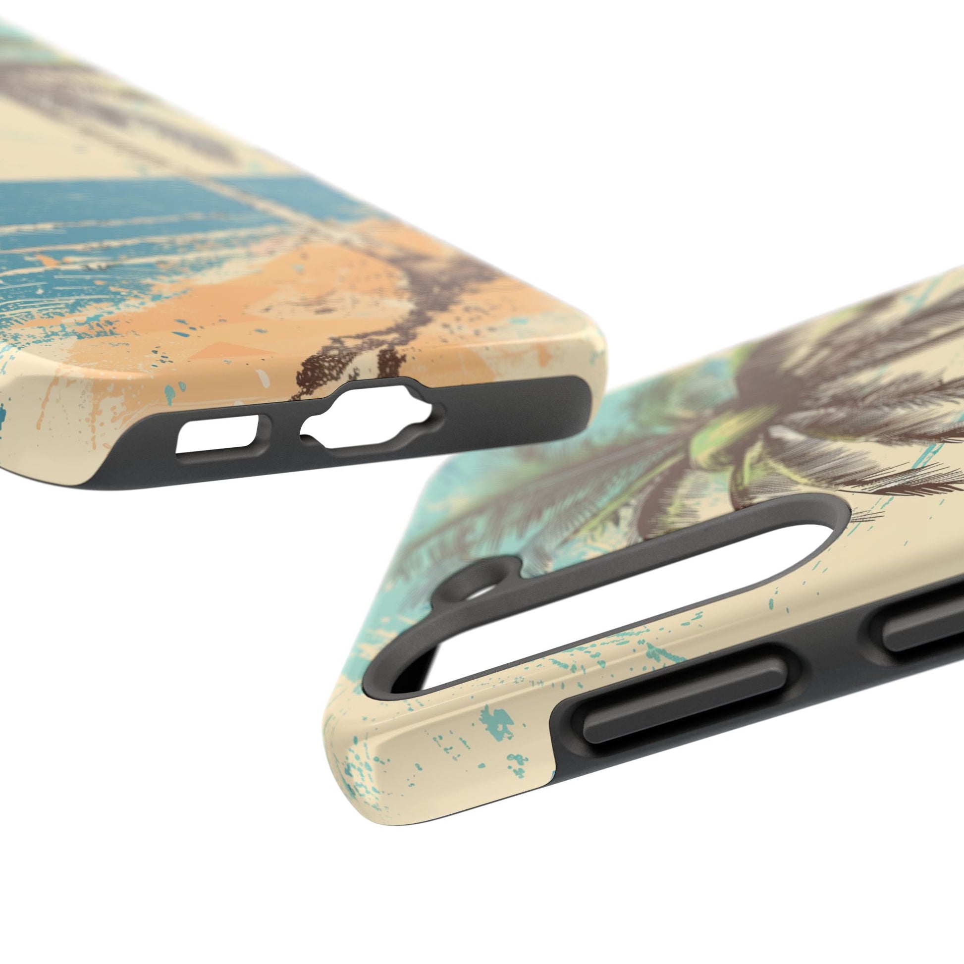 Retro Beach Scene Phone Case, Vintage Tropical Ocean iPhone Case, Summer Beach Phone Cover for iPhone, iphone 15 pro max
