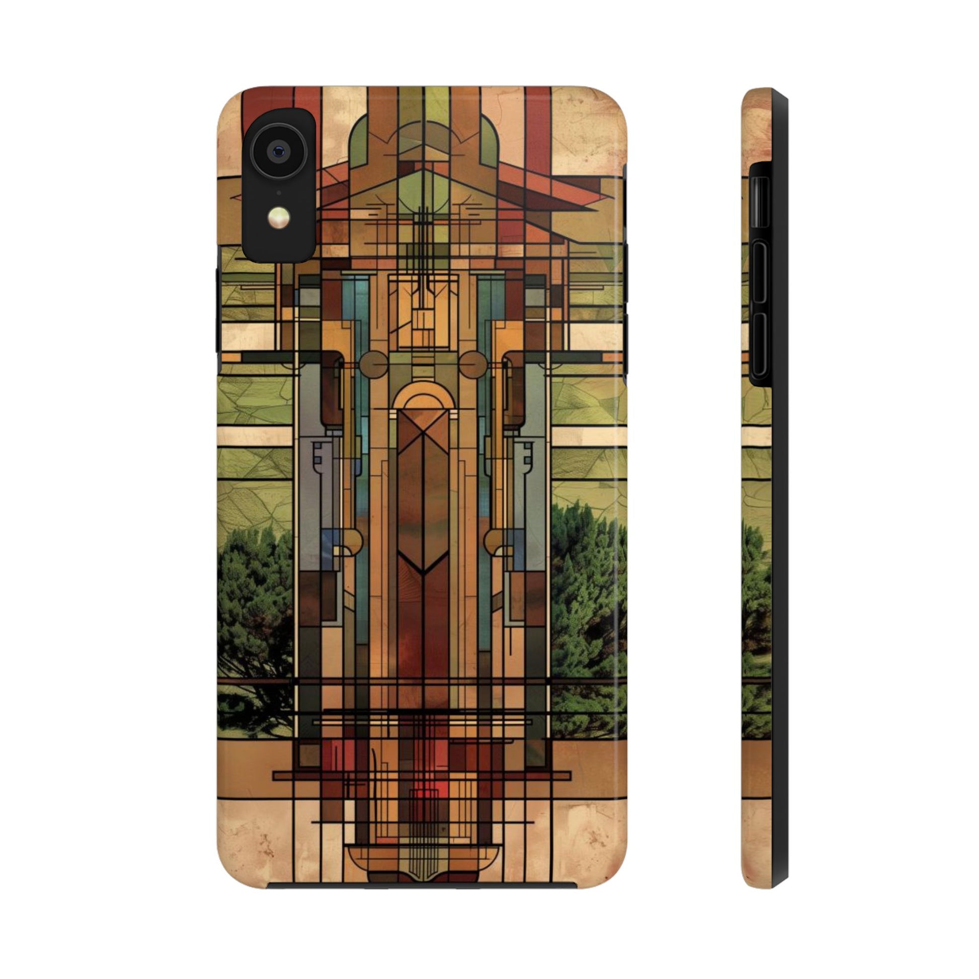 Art Deco Frank Lloyd Wright Inspired Nature Phone Case - Stylish Architectural Design iPhone tough Cover - Unique Nature-Inspired Accessory