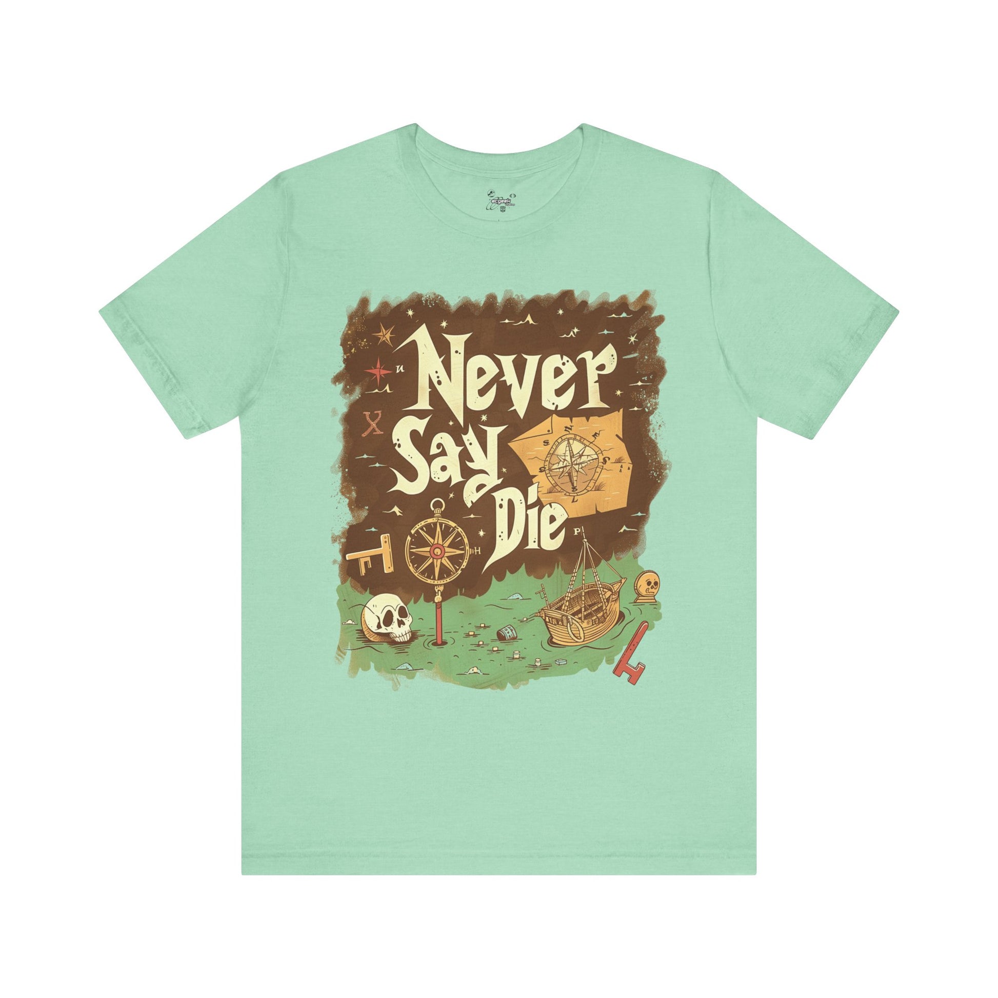 Never Say Die Goonies Inspired Treasure Hunt Shirt Pirate Map Graphic Tee Retro Movie Shirt 80s Movie Lovers