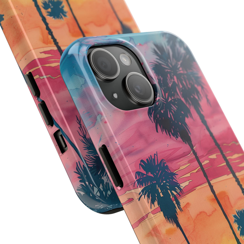 Los Angeles Sunset iPhone Case, Golden Hour Scenic View, Hollywood Hills Sunset Phone Case, Palm Trees Phone Case, iphone 15 pro max case