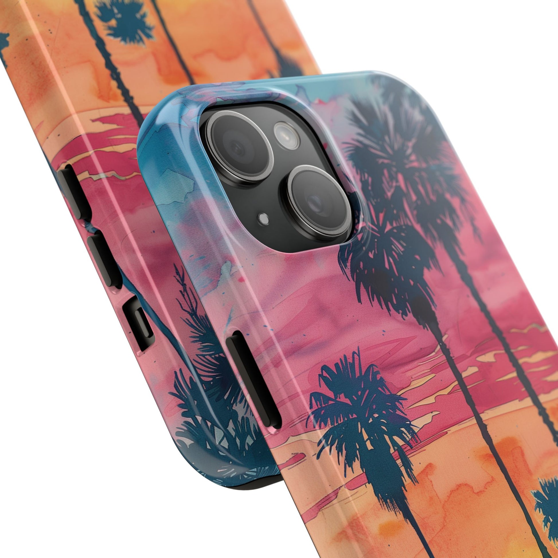 Los Angeles Sunset iPhone Case, Golden Hour Scenic View, Hollywood Hills Sunset Phone Case, Palm Trees Phone Case, iphone 15 pro max case