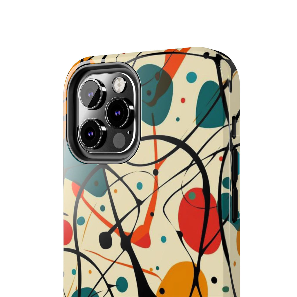 Mid Mod Phone Case,  Colorful Mid Mod Design Durable Phone Case, Vibrant and Stylish iPhone Tough Cover, iphone 15 case, iphone 14 pro max