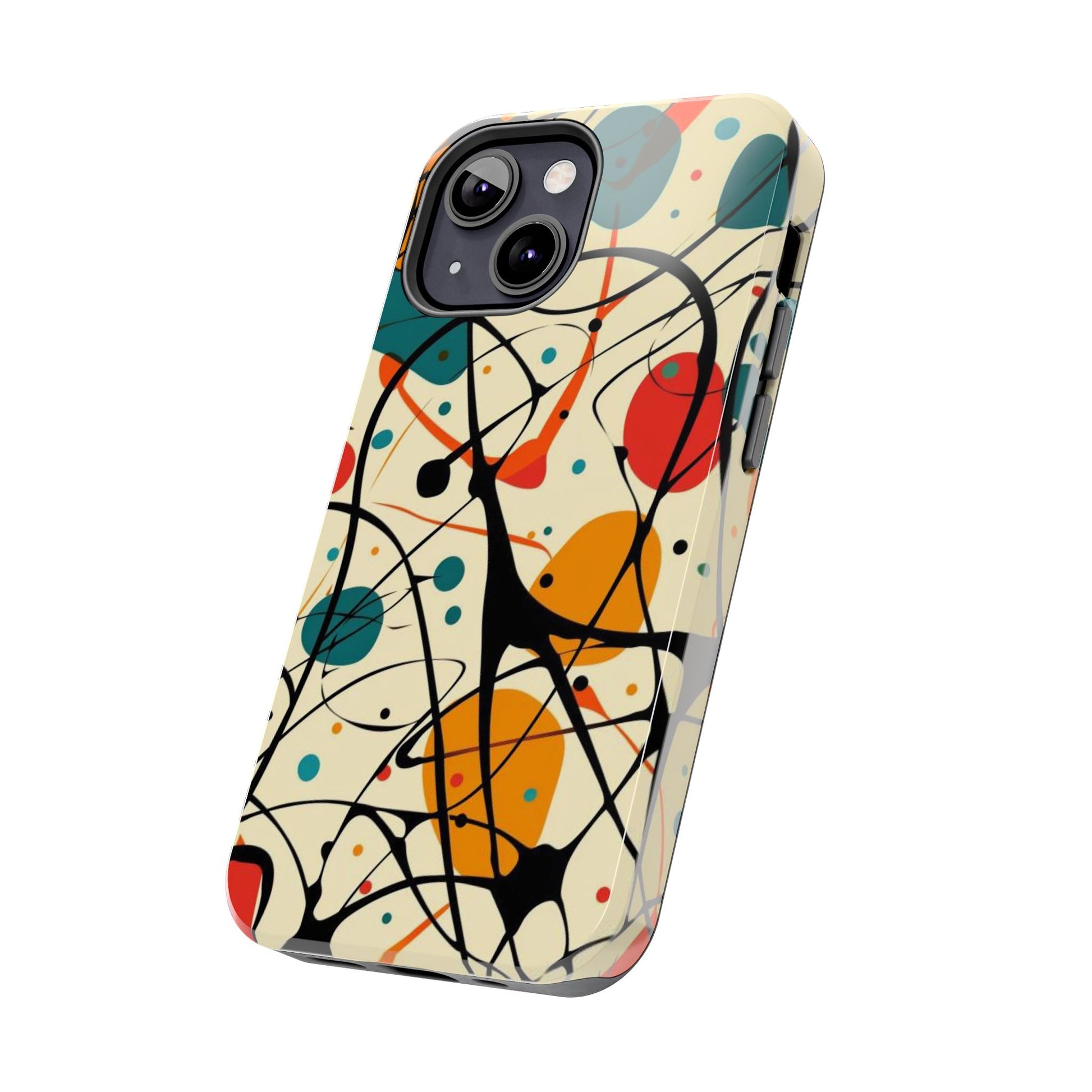 Mid Mod Phone Case,  Colorful Mid Mod Design Durable Phone Case, Vibrant and Stylish iPhone Tough Cover, iphone 15 case, iphone 14 pro max