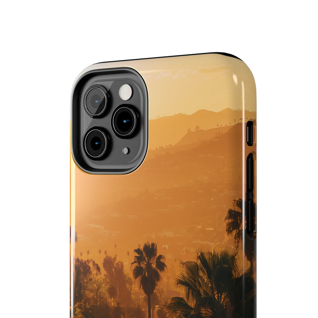 Los Angeles Sunset iPhone Case, Golden Hour Scenic View, Hollywood Hills Sunset Phone Case, Palm Trees Phone Case, iphone 15 pro max case