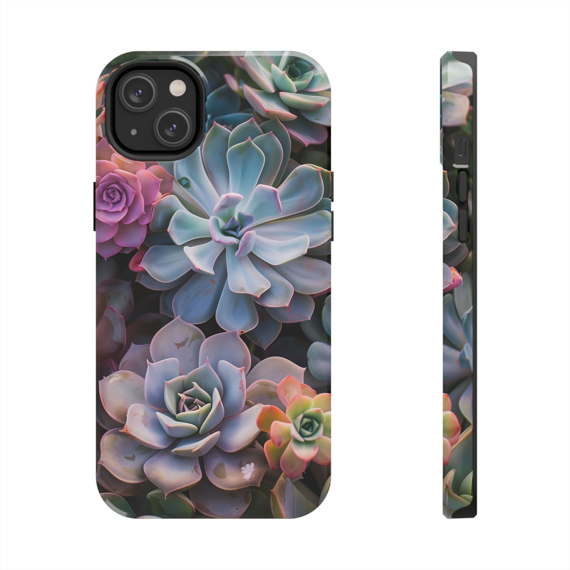 Pastel Succulent Flower Design Durable Phone Case - Tough Protection for iPhones
