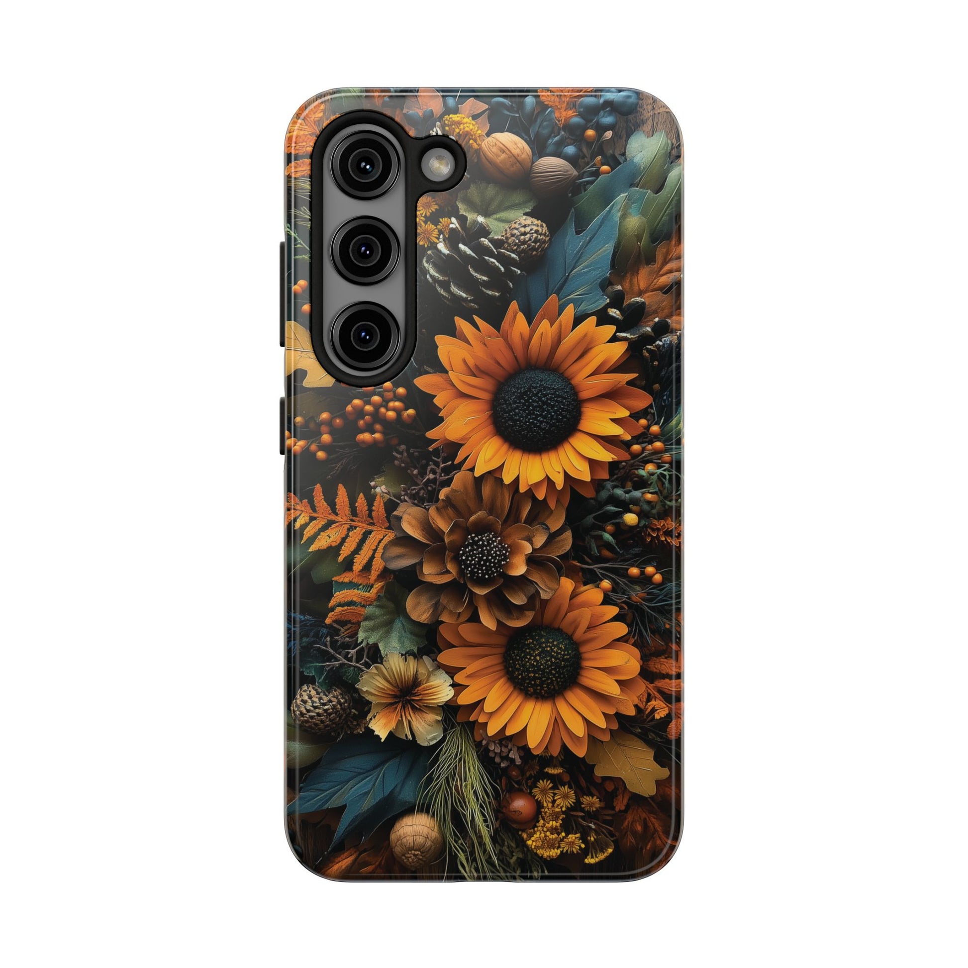 Vibrant Fall Sunflowers Cottagecore Colors Phone Case Autumn Dried Flowers Fall Sunflowers iPhone 15 Pro Max Samsung Galaxy