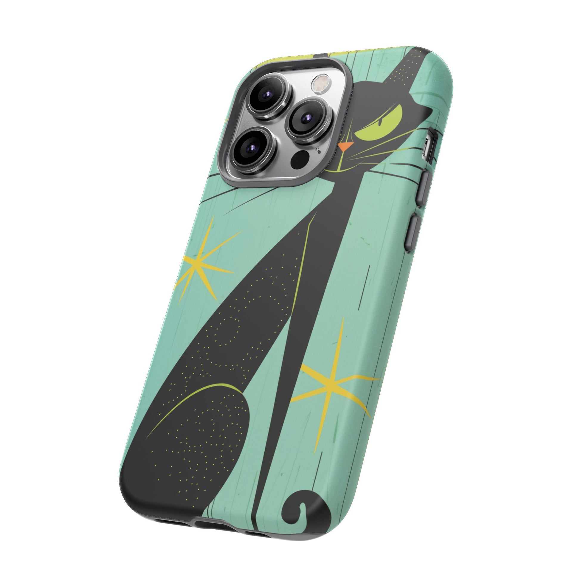 Mid-Century Modern Phone Case, Mid Mod Android Case, Atomic Cats Android Case, Retro Chic Smartphone Cover, Unique Artistic Phone Accessory