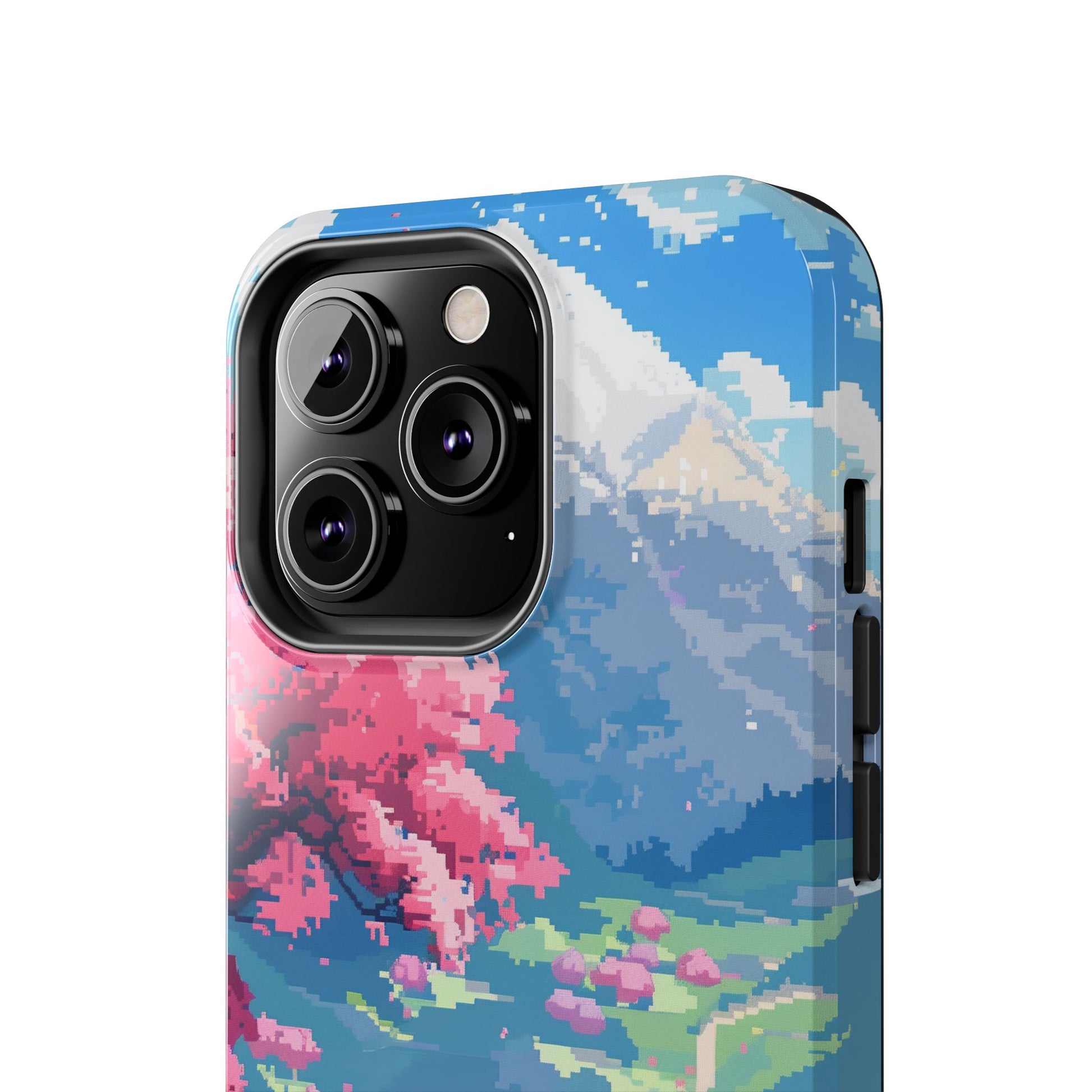 Pixel Art Video Game Landscapes Phone Case, Retro Gaming Pixelated Design, Geeky Gamer Phone Cover, Unique Video Game Art Accessories