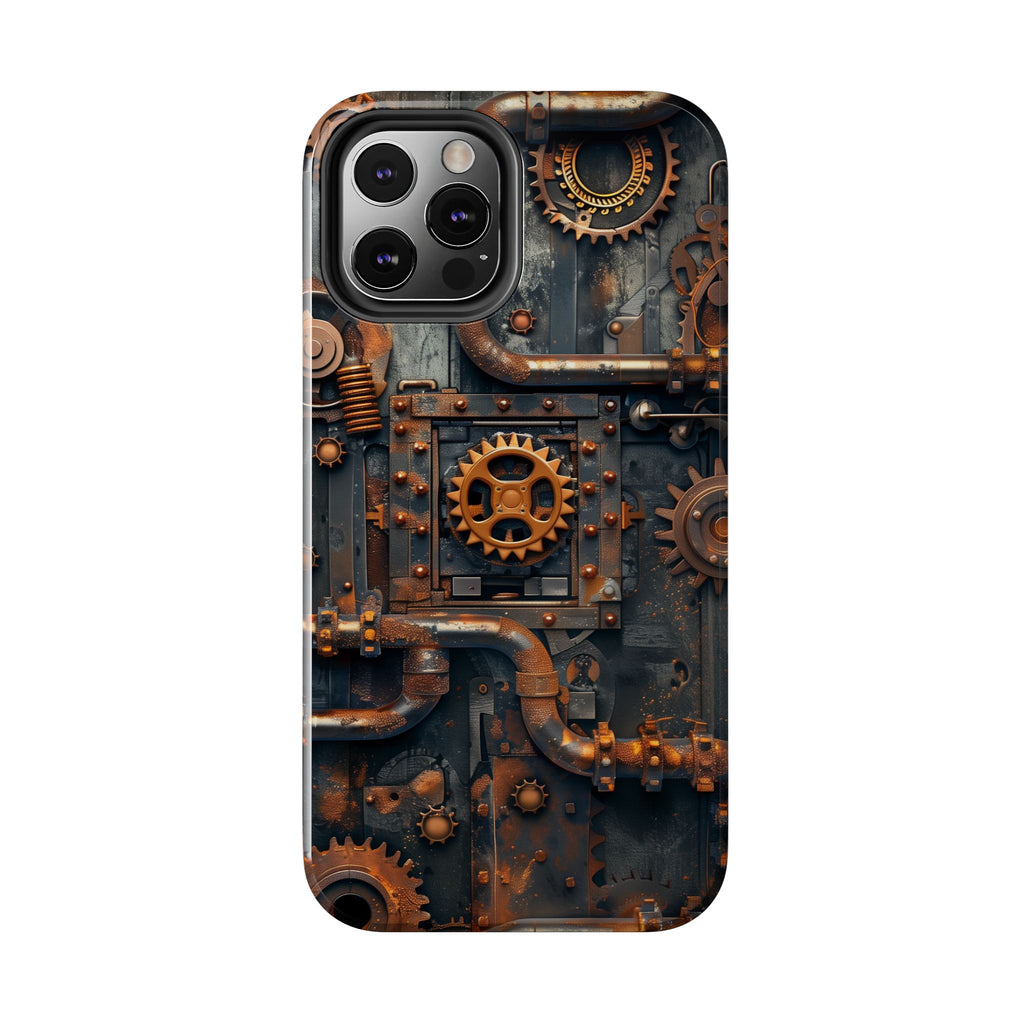 Steampunk Phone Case - Industrial Style Cover with Pipes and Cogs - Unique Steampunk Accessory for Your Phone