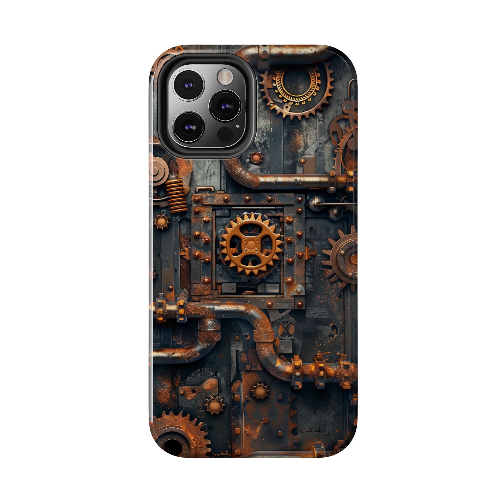 Steampunk Phone Case - Industrial Style Cover with Pipes and Cogs - Unique Steampunk Accessory for Your Phone