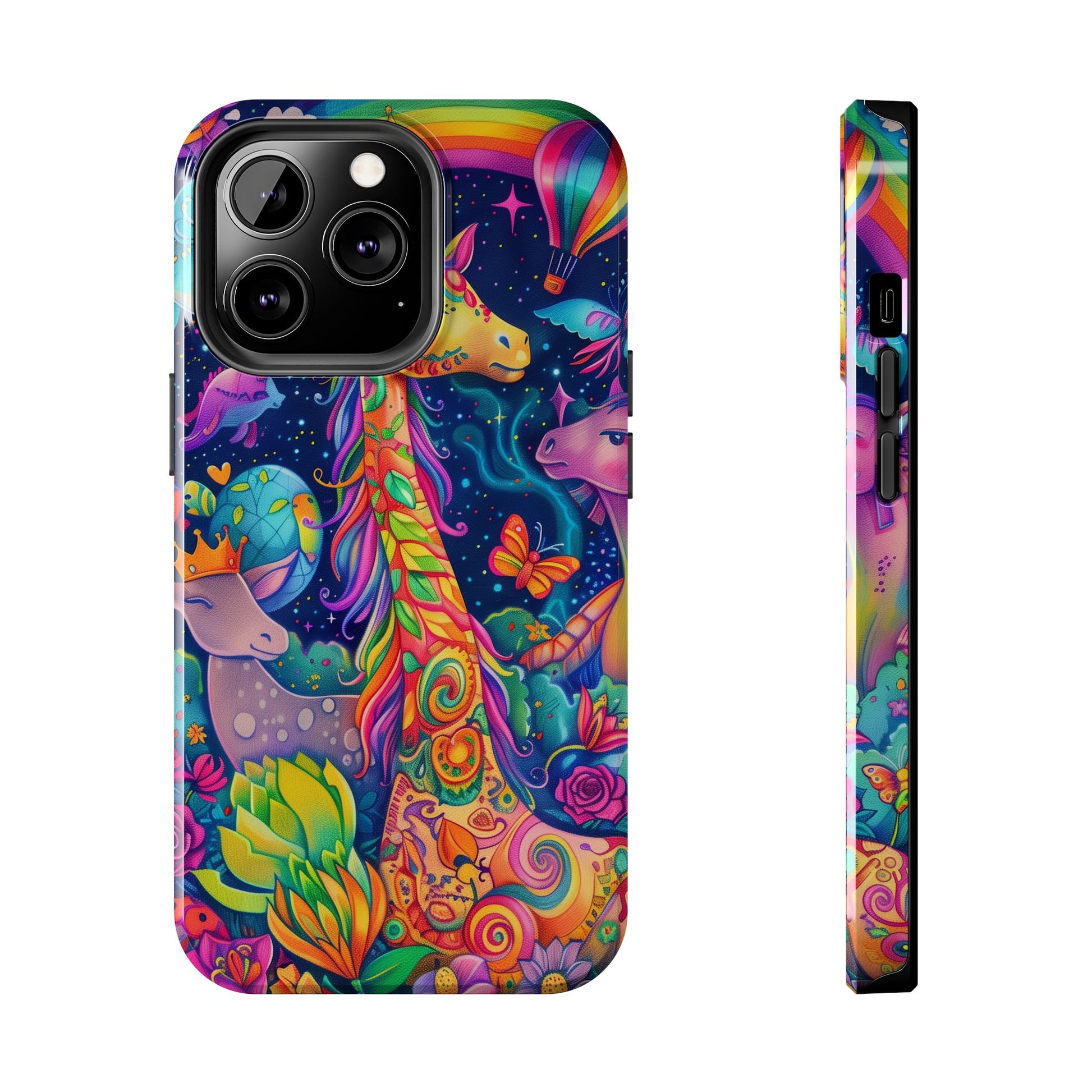 Lisa Frank Inspired Phone Case | Magical Animals & Rainbows Cover, Giraffe, Unicorn iphone case