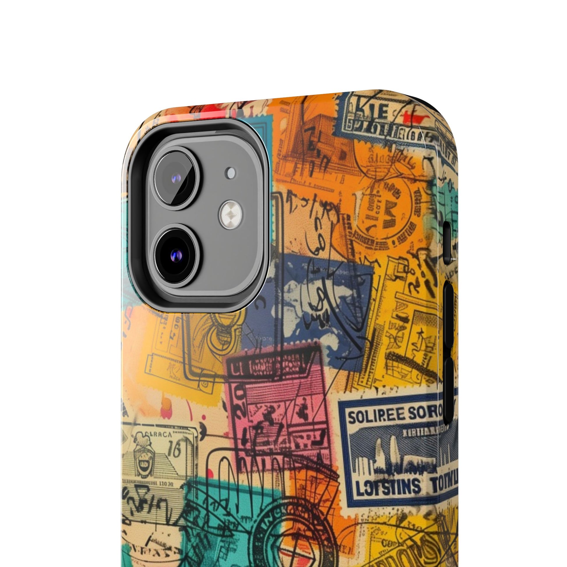 Travel Stamps Tough Case - Durable iPhone case Vintage Travel Stamps Design - Adventure Inspired Case - Protective Global Destination Prints