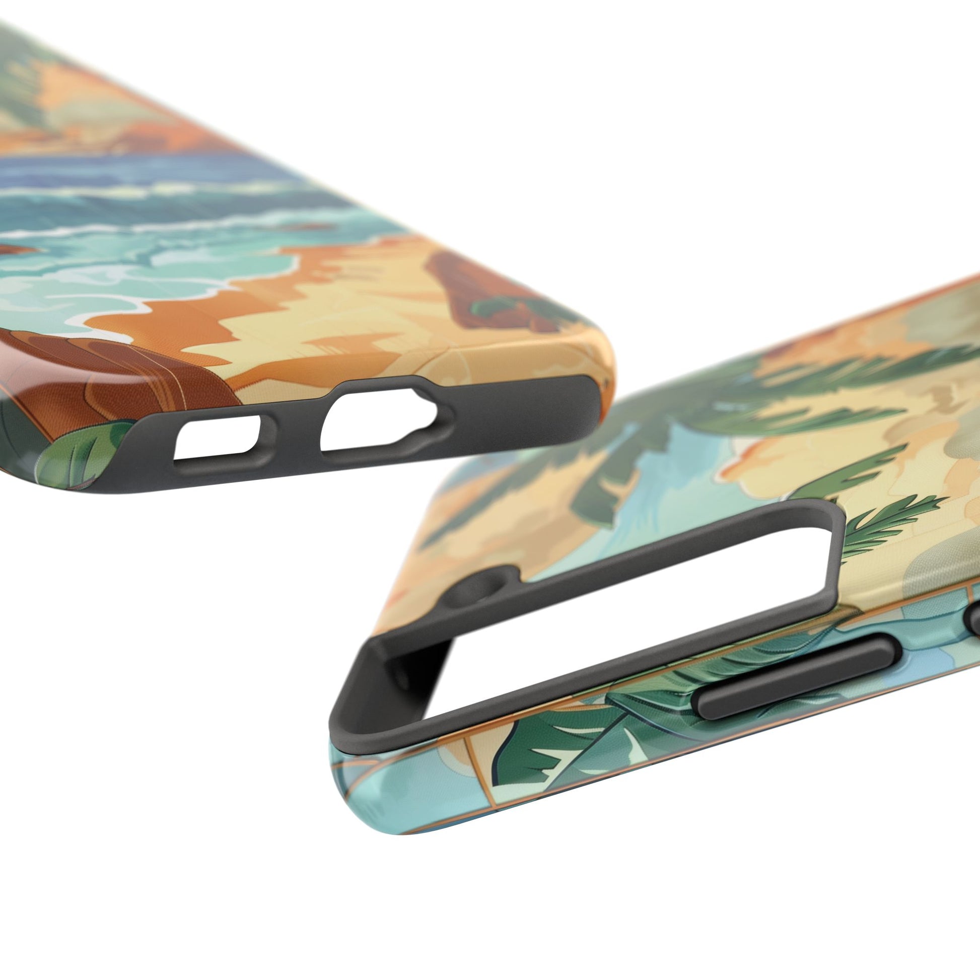 Retro Beach Scene Phone Case, Vintage Tropical Ocean iPhone Case, Summer Beach Phone Cover for iPhone, iphone 15 pro max