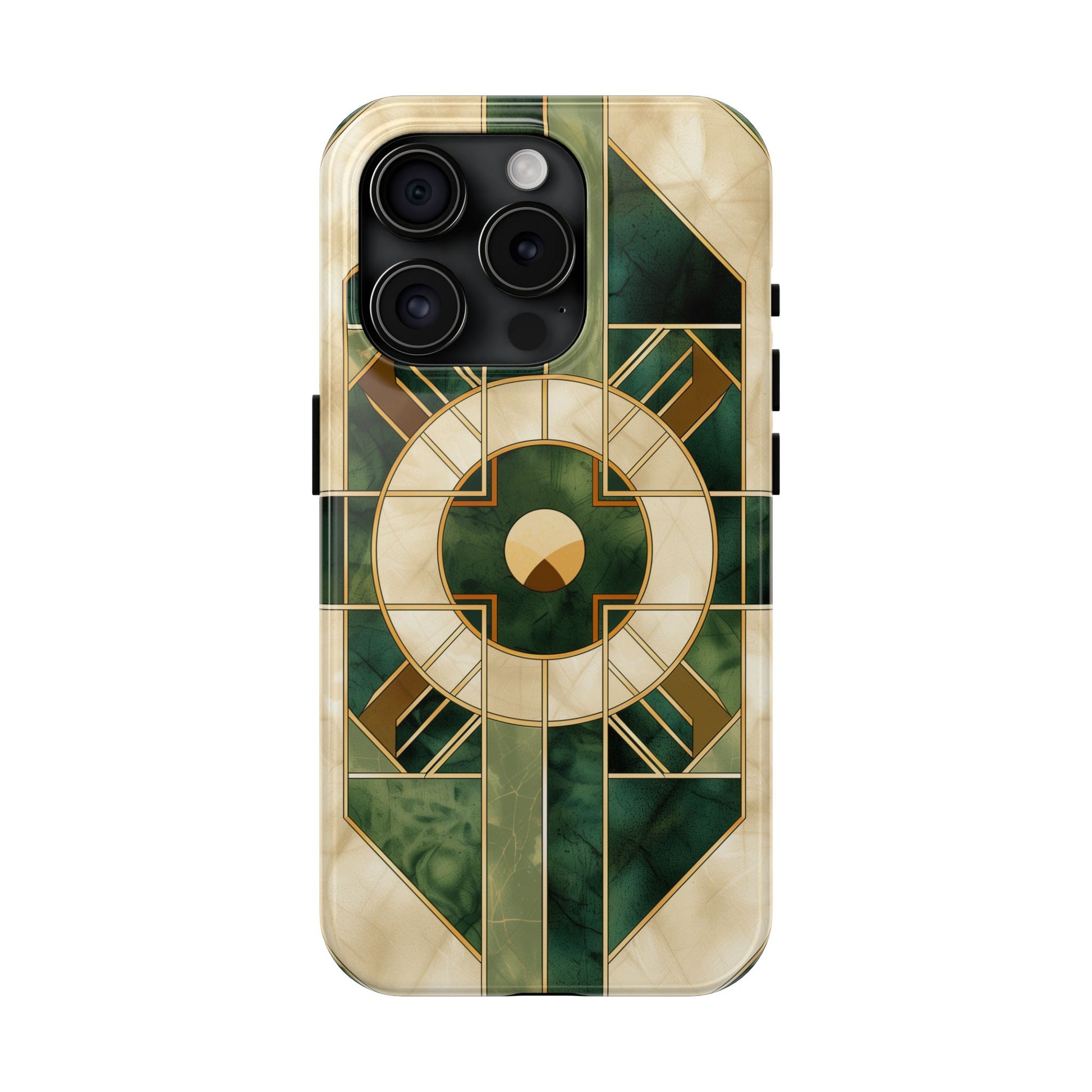Green Frank Lloyd Wright Inspired Phone Case - Geometric Elegance for iPhone Models