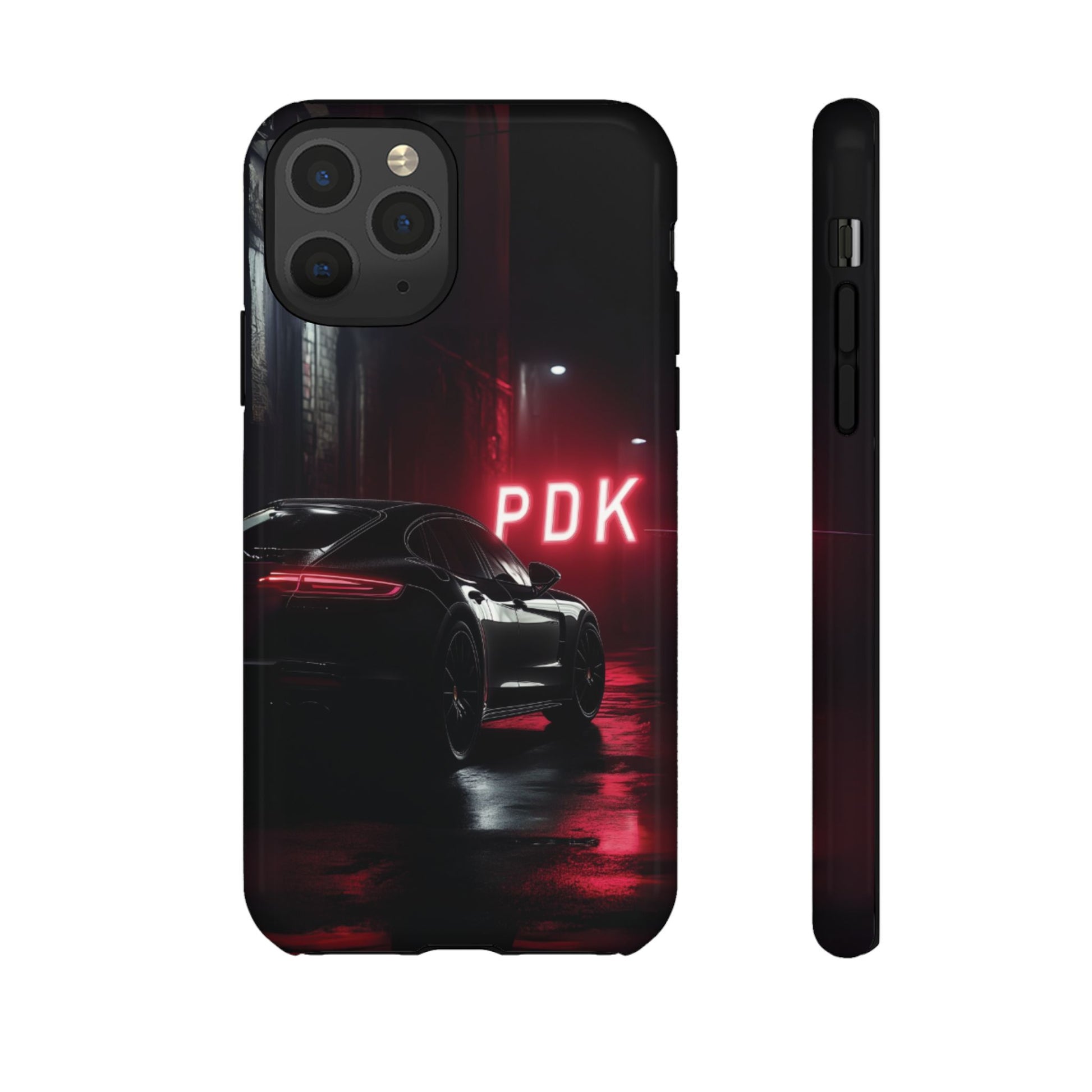 Super Sports Car Phone Case PDK Car Lover Gift Porsche Panamera Inspired Neon Sign Font iPhone 13 14 15 16 Pro Max