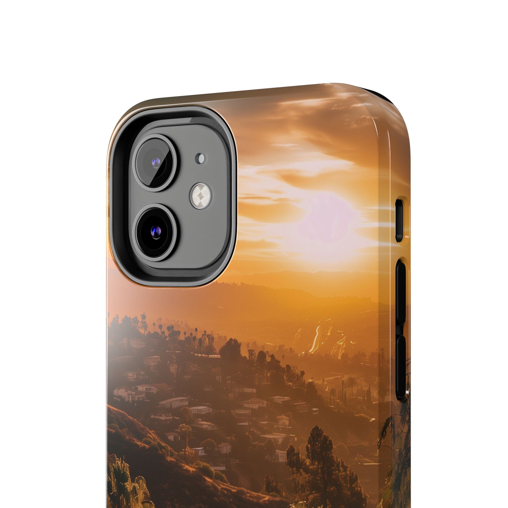 Los Angeles Sunset iPhone Case, Golden Hour Scenic View, Hollywood Hills Sunset Phone Case, Palm Trees Phone Case, iphone 15 pro max case