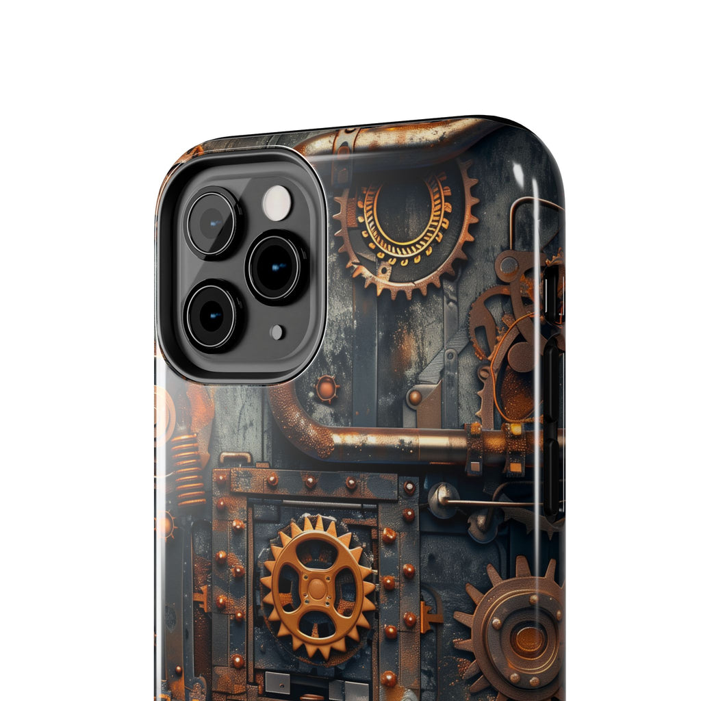 Steampunk Phone Case - Industrial Style Cover with Pipes and Cogs - Unique Steampunk Accessory for Your Phone