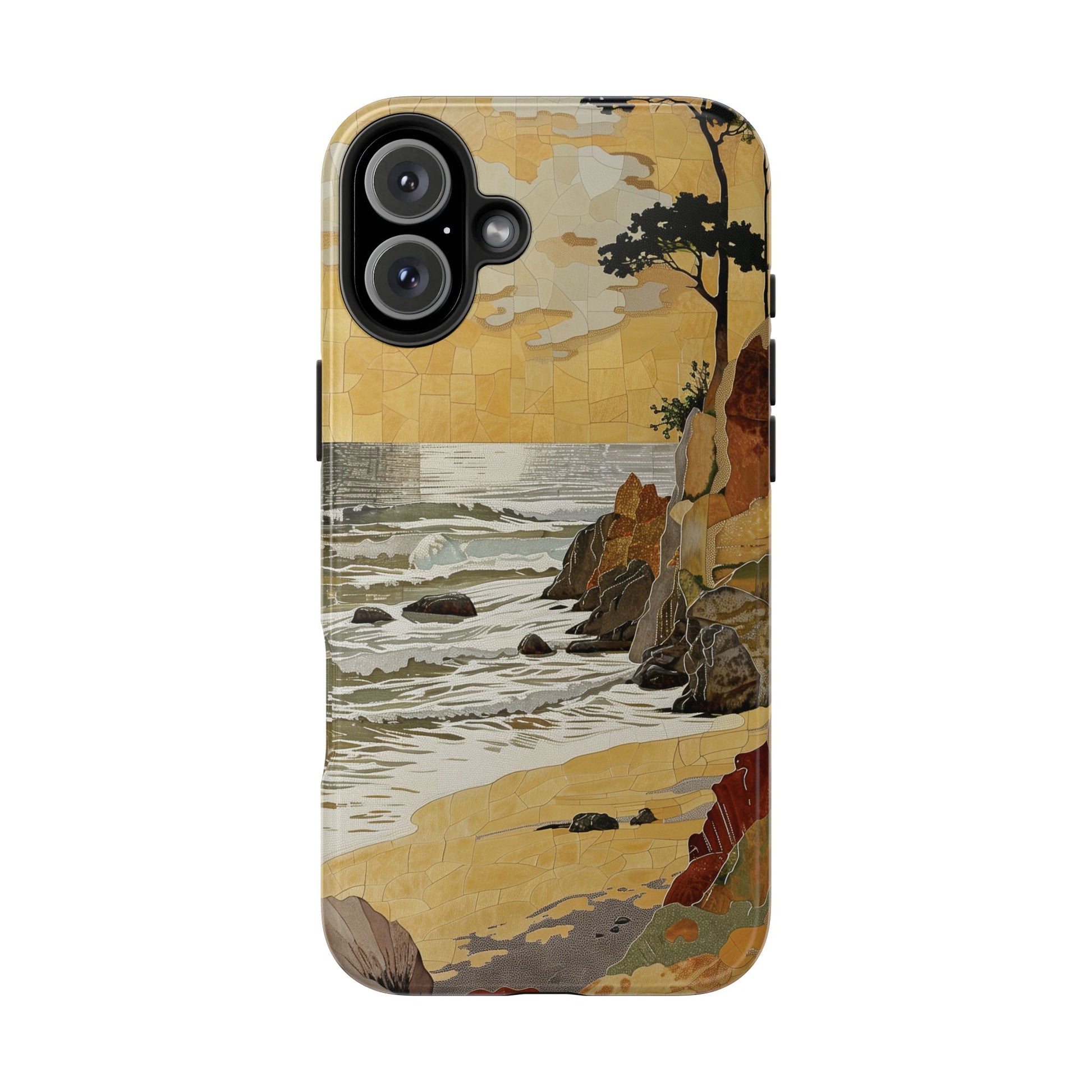 Retro Beach Scene Phone Case, Vintage Tropical Ocean iPhone Case, Summer Beach Phone Cover for iPhone, iphone 15 pro max
