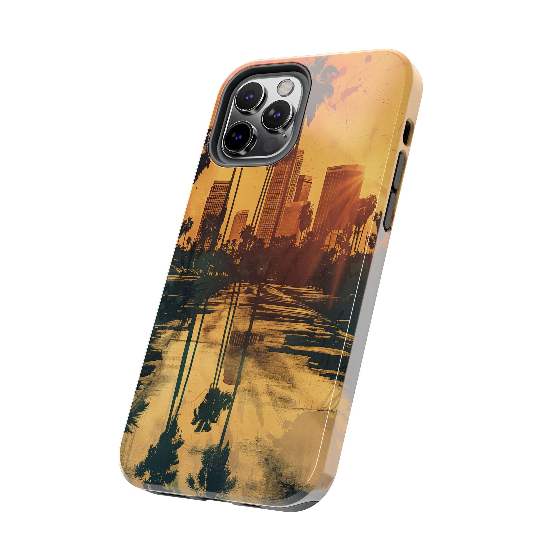 Los Angeles Sunset iPhone Case, Golden Hour Scenic View, Hollywood Hills Sunset Phone Case, Palm Trees Phone Case, iphone 15 pro max case