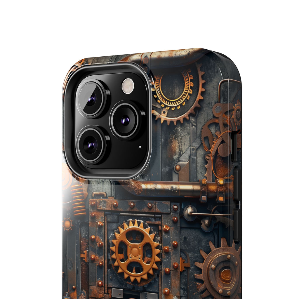 Steampunk Phone Case - Industrial Style Cover with Pipes and Cogs - Unique Steampunk Accessory for Your Phone