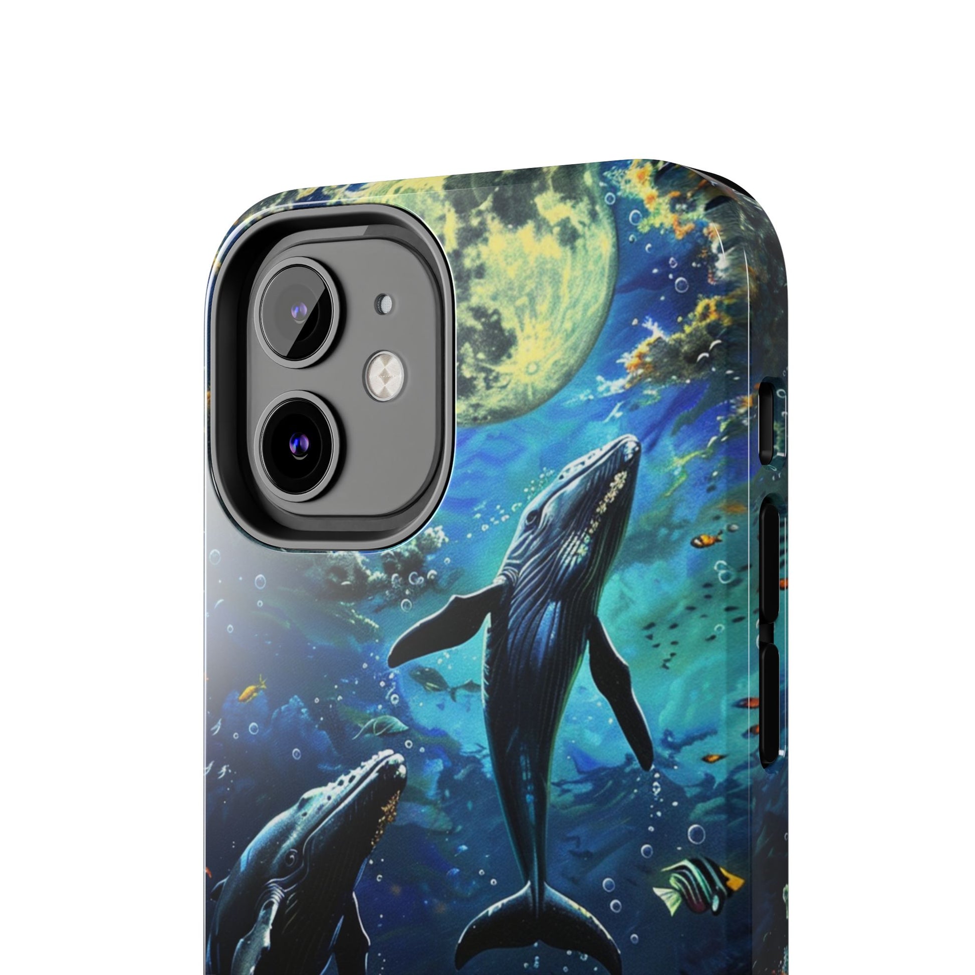 Moonlit Whales Underwater Phone Case - Durable and Stunning Protective Cover