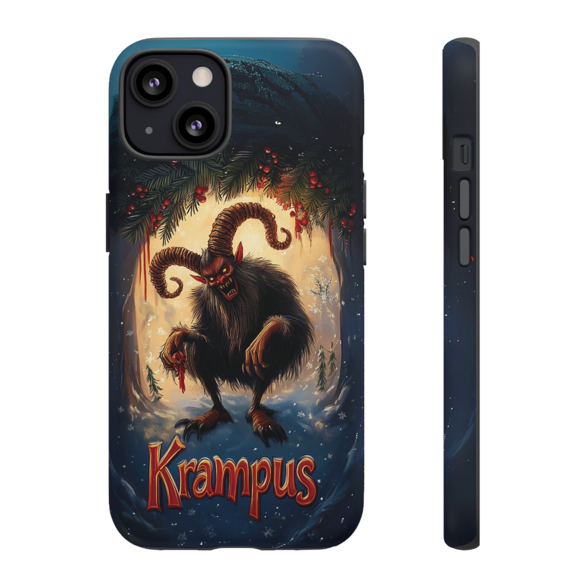 Krampus Christmas Phone Case Gothic Holiday Traditional Design Scary Merry Santa Claus iphone 13 14 15 16 Pro Max Galaxy Pixel