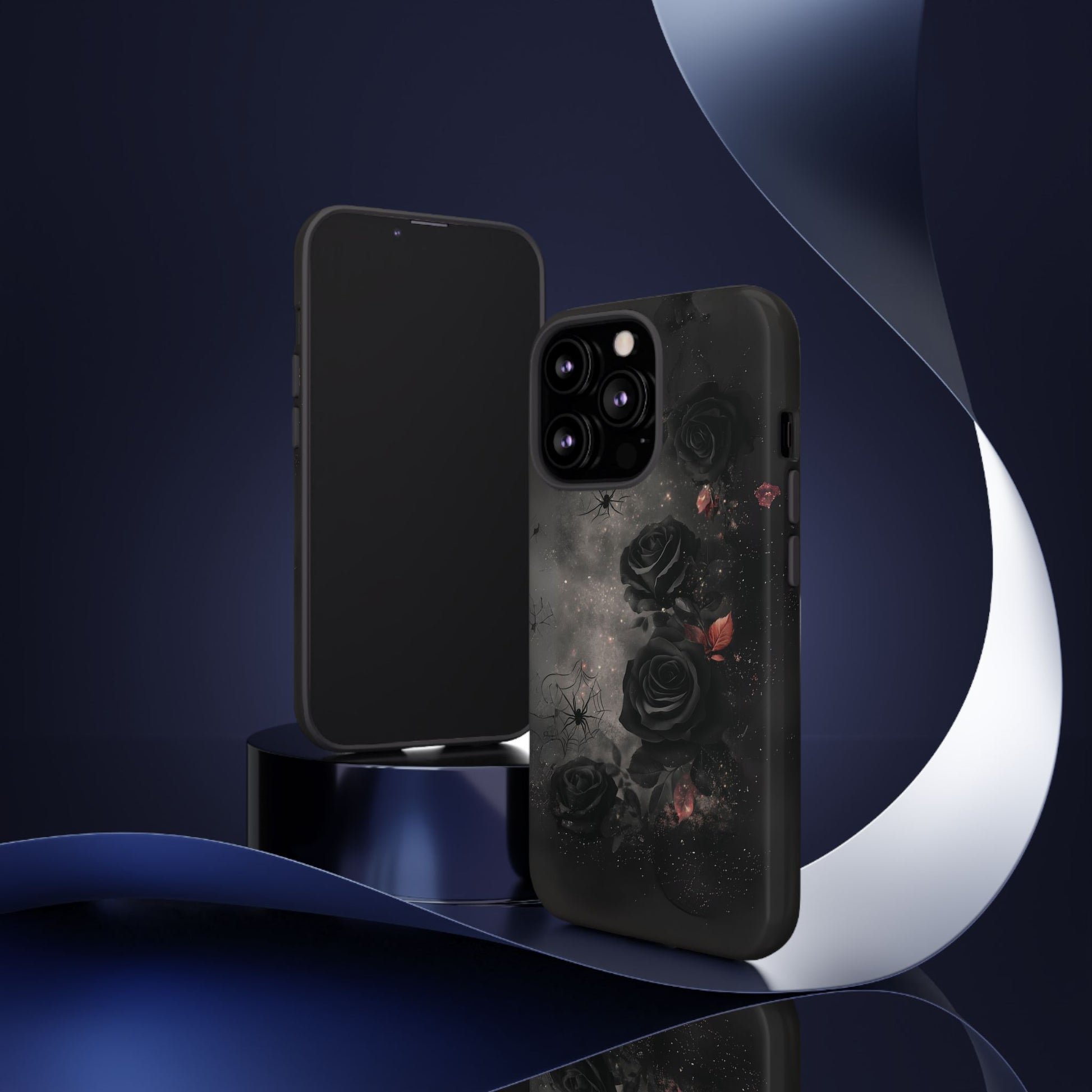 Gothic Floral Phone Case Dark Academia Black Roses Spider Webs Space Witchcraft Night Sky iPhone 13 14 15 16 Pro Max Galaxy Pixel