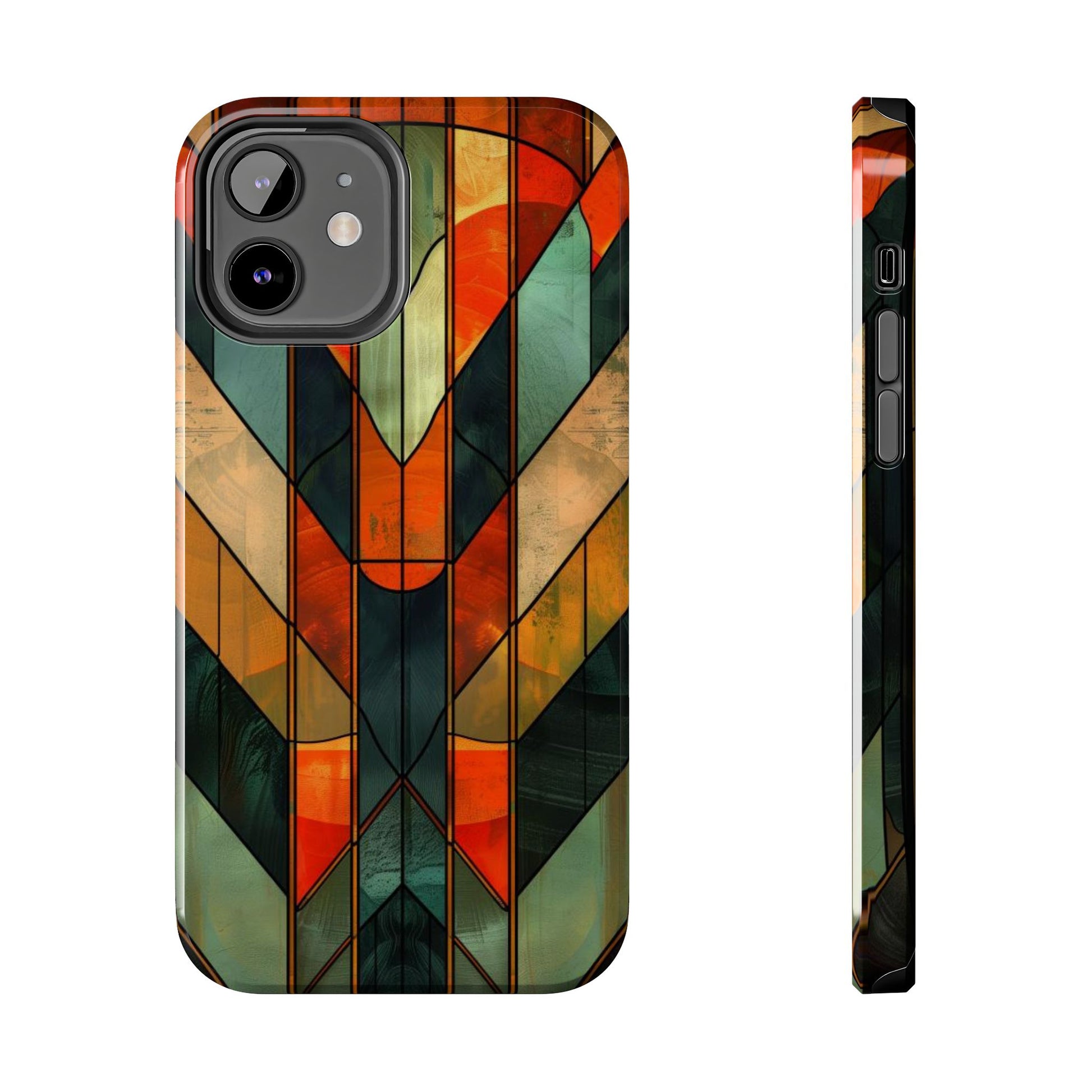 Noir Art Deco Colorful Stained Glass - Durable Dual Layer Iphone Case - Architect Phone Case