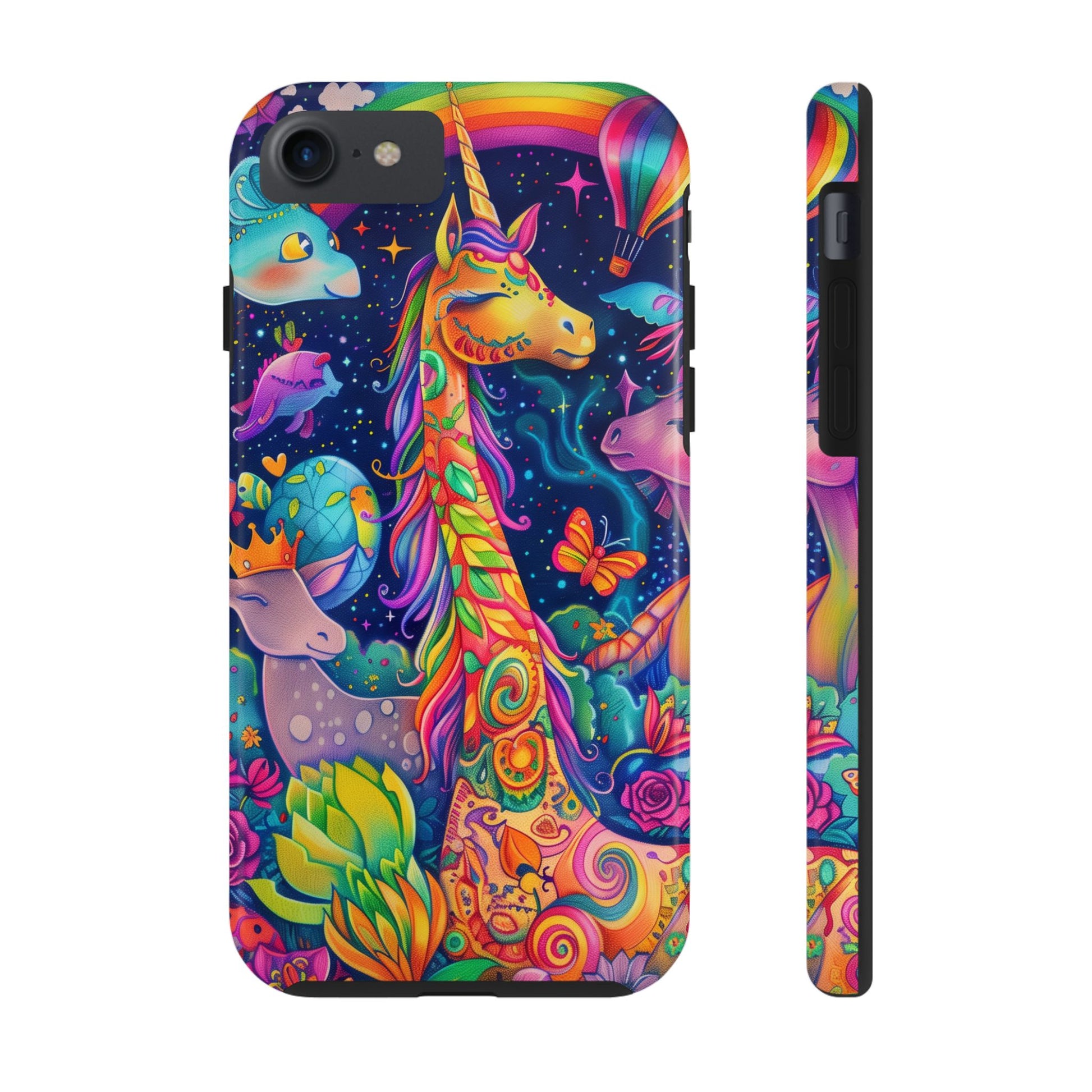 Lisa Frank Inspired Phone Case | Magical Animals & Rainbows Cover, Giraffe, Unicorn iphone case