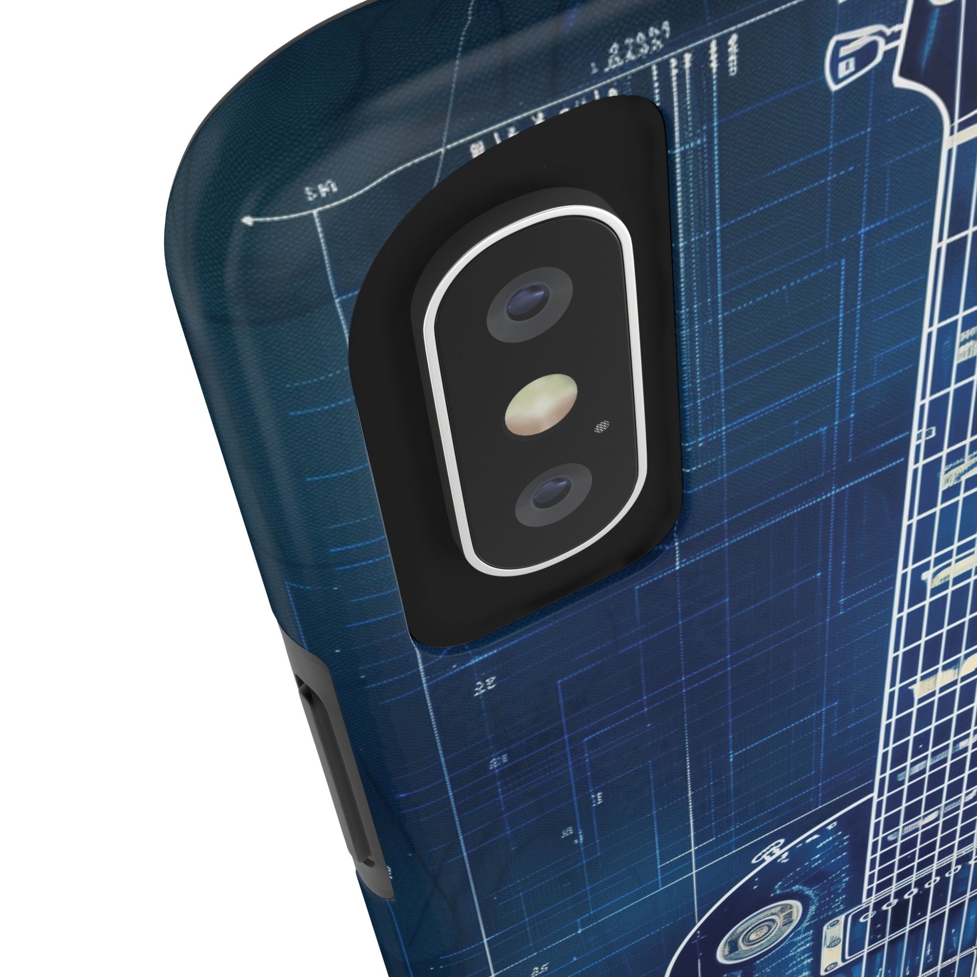Guitar Phone Case, Guitar Blueprint iPhone Cover, Vintage Guitar Design, Custom iPhone Covers, Rock Music Phone Accessories, Musician Gift