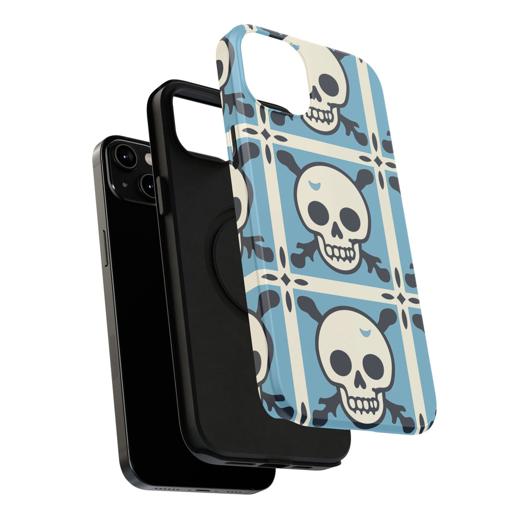 Cute Skull Phone Case Sugar Skull Ghingham Impact-Resistant Cover Goth Skull, Halloween Gift iphone 13 14 15 16 Pro Max