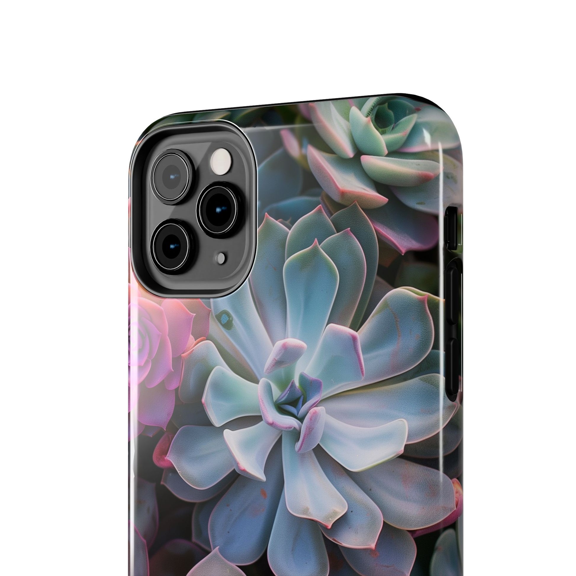 Pastel Succulent Flower Design Durable Phone Case - Tough Protection for iPhones