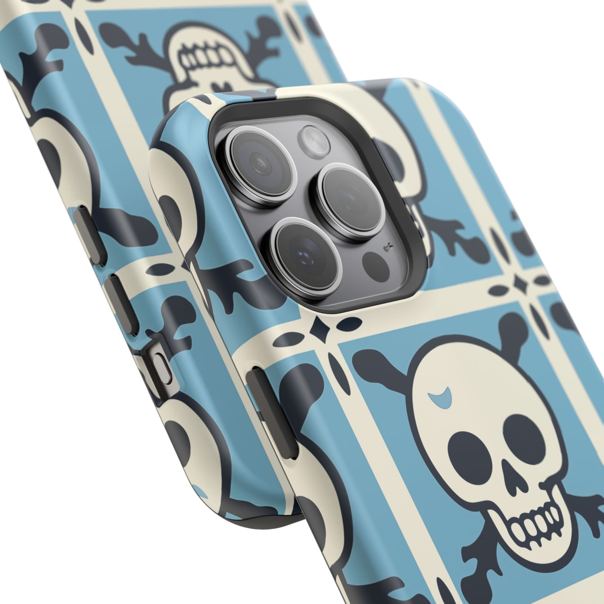 Cute Skull Phone Case Sugar Skull Ghingham Impact-Resistant Cover Goth Skull, Halloween Gift iphone 13 14 15 16 Pro Max