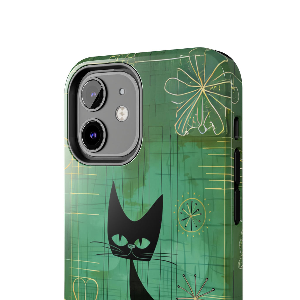 Mid-Century Modern Phone Case-Case, Mid Mod iPhone Case, Atomic Cats iPhone Case, Retro Chic Smartphone Cover, Unique Phone Case