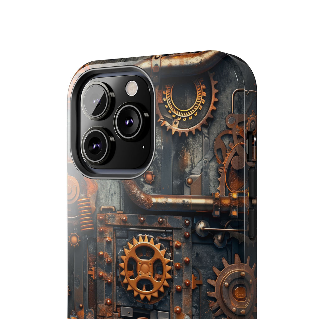 Steampunk Phone Case - Industrial Style Cover with Pipes and Cogs - Unique Steampunk Accessory for Your Phone