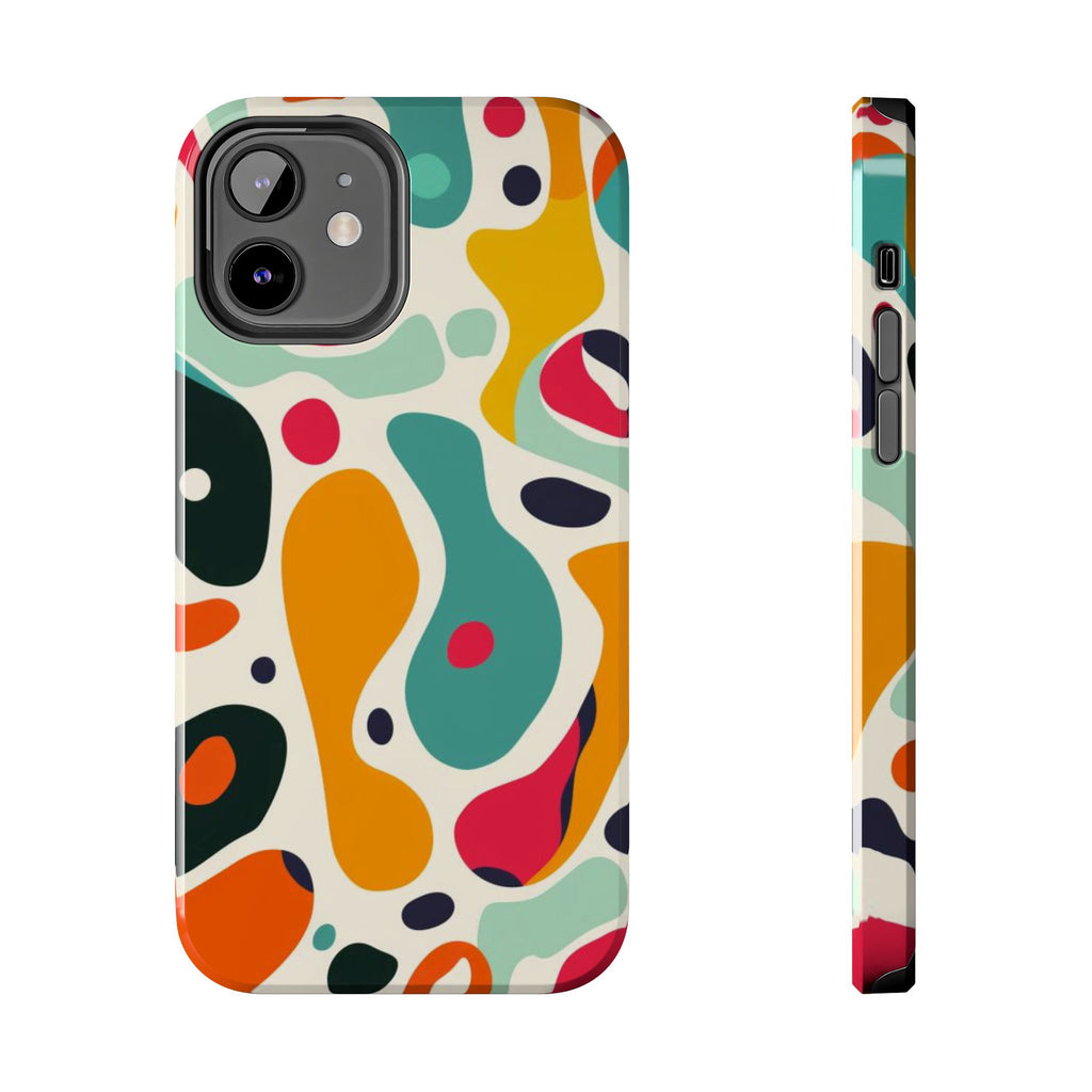 Mid Mod Fun Spots - Colorful Mid Mod Design Durable Phone Case - Vibrant and Stylish iPhone Tough Cover - Fun Retro Protection Accessory
