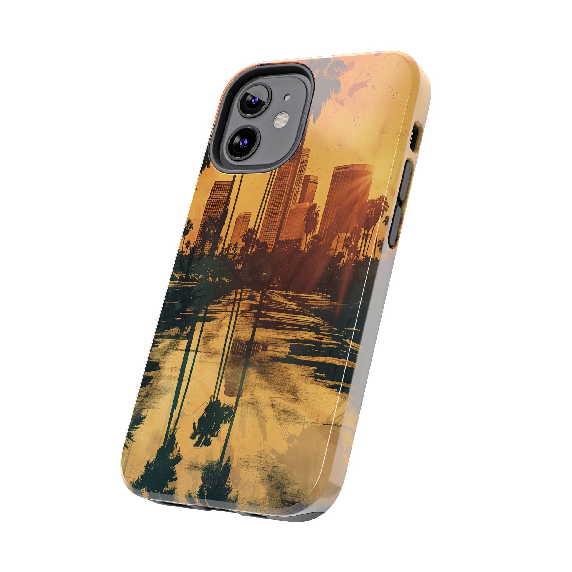 Los Angeles Sunset iPhone Case, Golden Hour Scenic View, Hollywood Hills Sunset Phone Case, Palm Trees Phone Case, iphone 15 pro max case